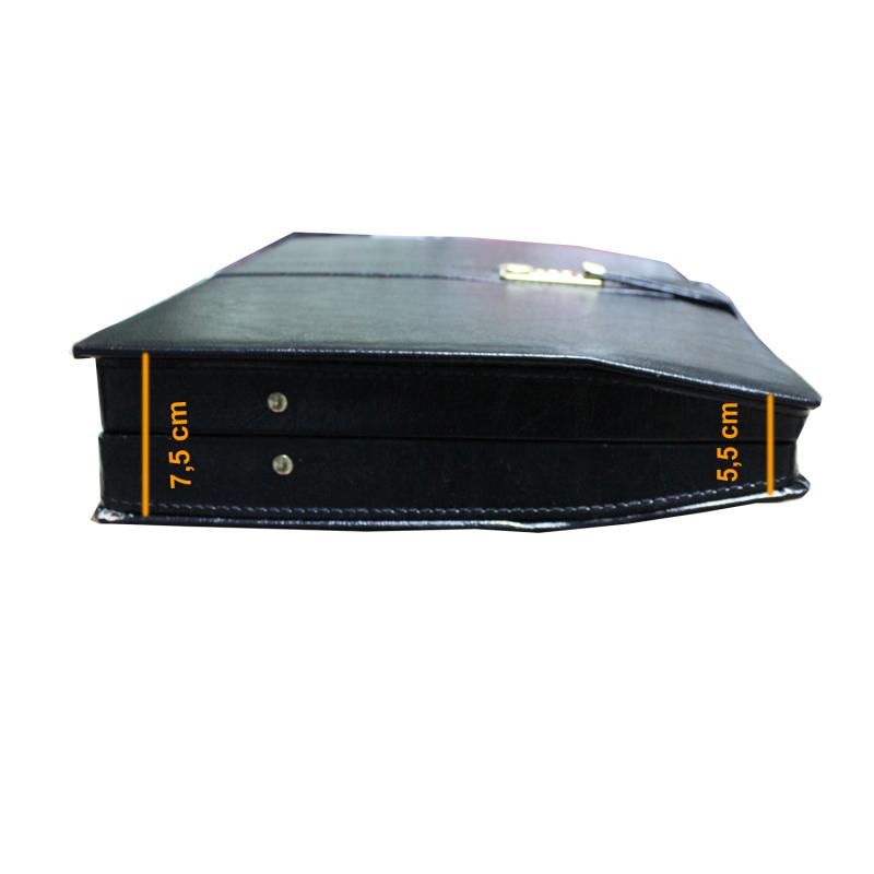 Şifreli Lüx Evrak Bond Çantası Şık Tasarım Suni Deri Siyah 30X7,5X39