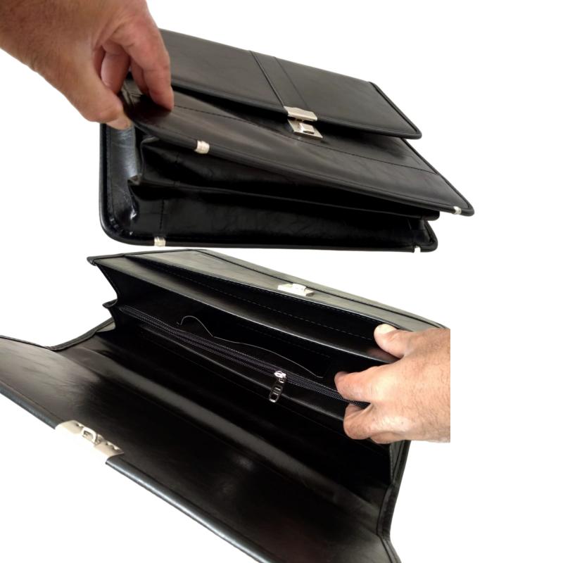 Kilitli Askılı Evrak Çantası ve Dosya Çantası Kaliteli Suni Deri Şık Tasarım 29 cm x 40 cm