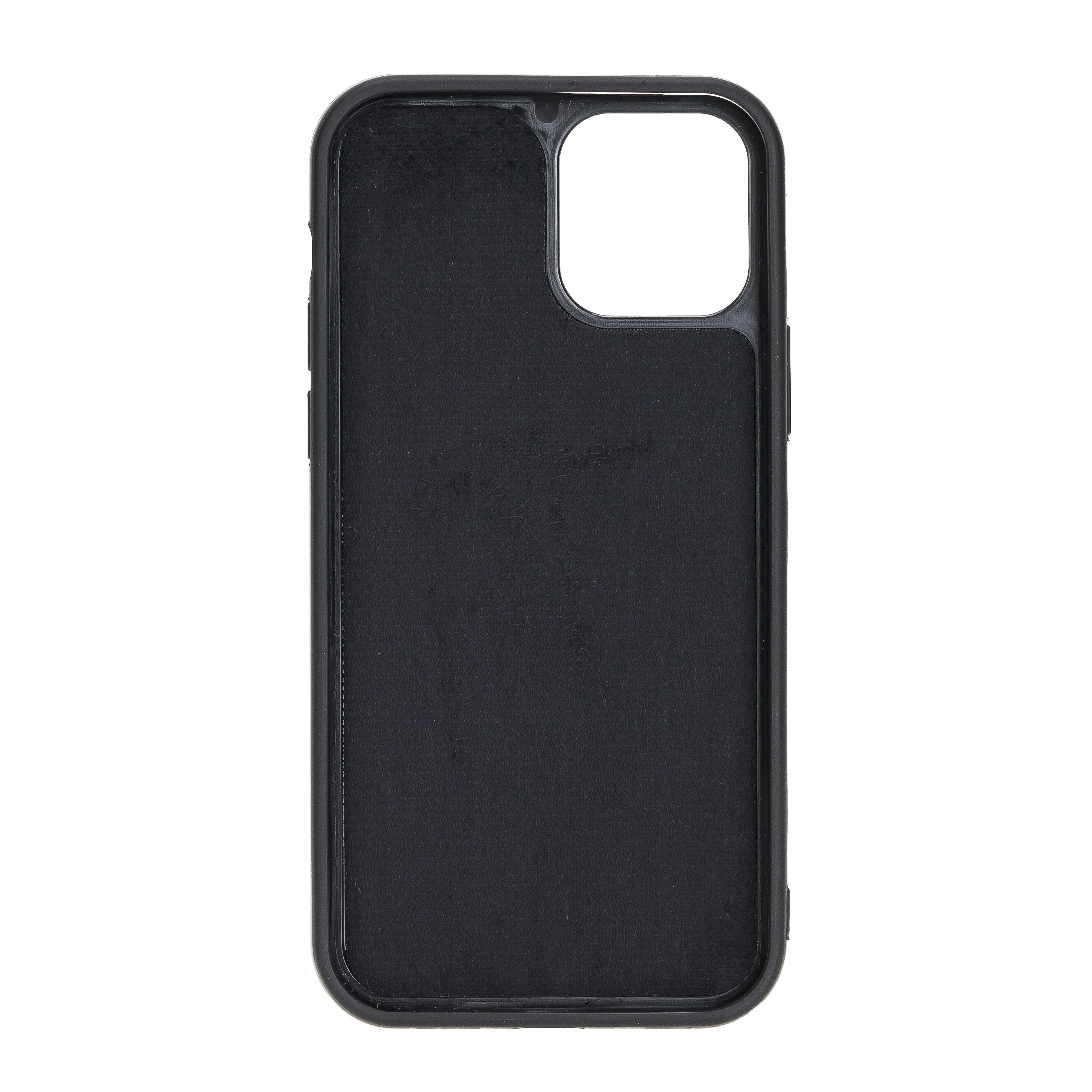 Apple iPhone 12 Uyumlu Deri Arka Kapak RST1 Siyah