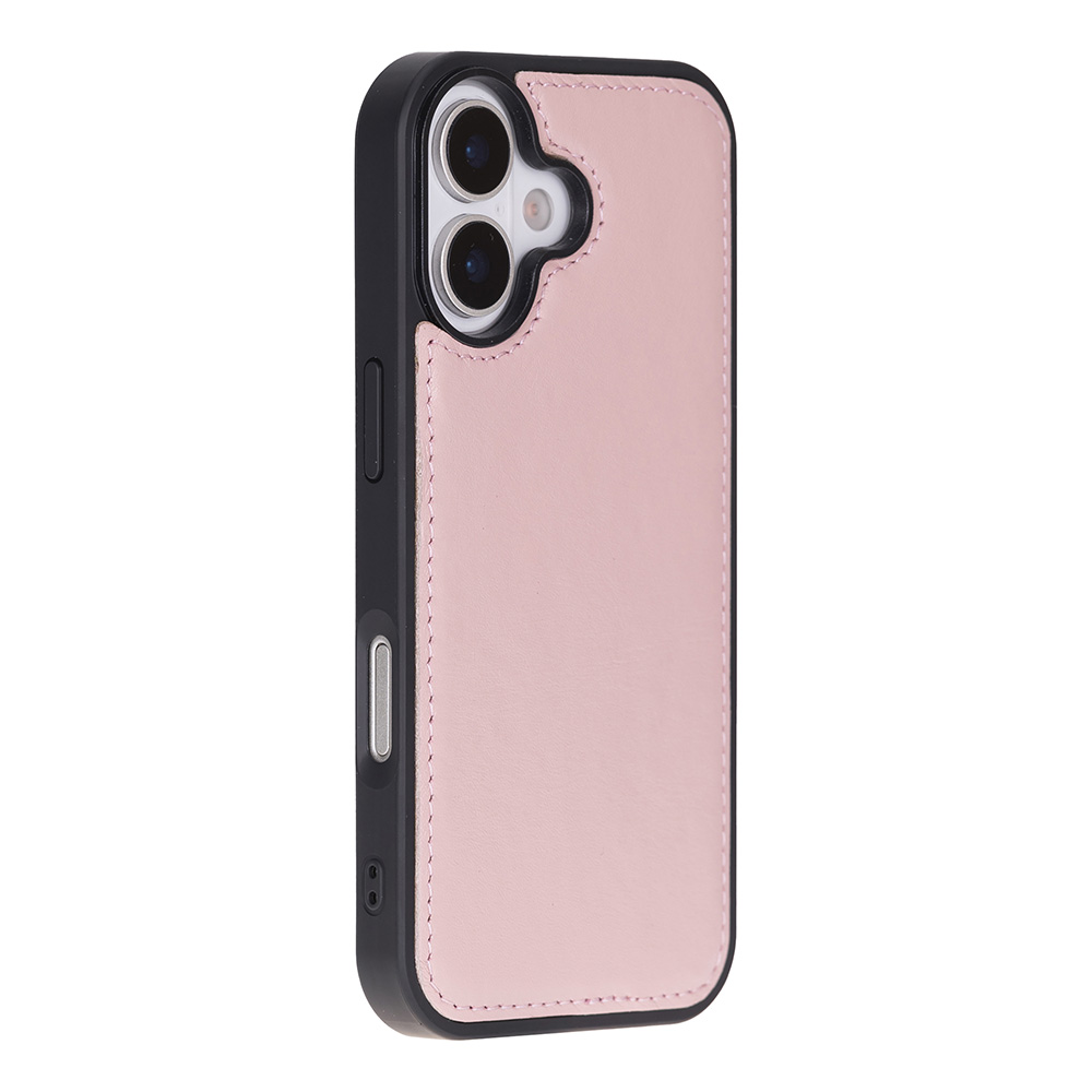 Apple iPhone 17 için, Hakiki Deri, El Yapımı Cüzdanlı Kılıf, Magsafe ile uyumlu, İç Yüzeyi Kadife, Pembe