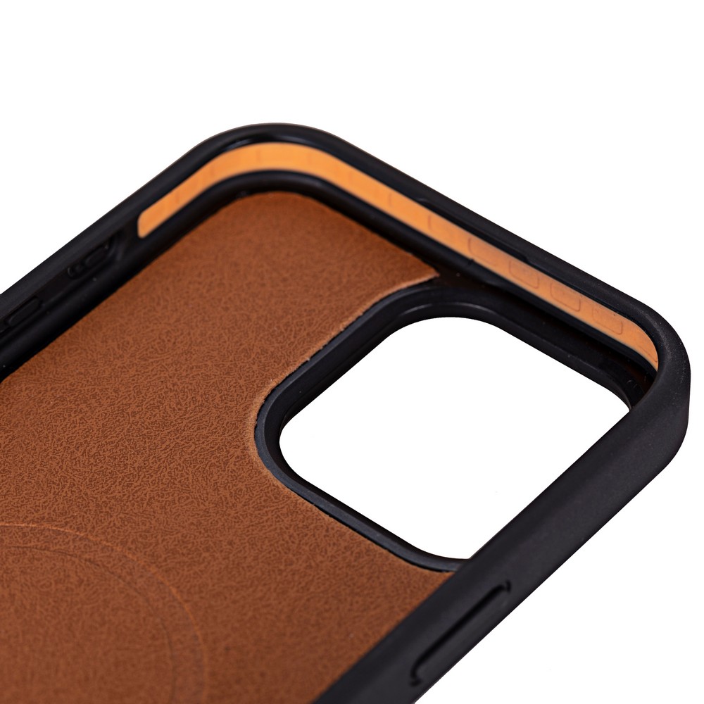 Apple iPhone 16 Pro uyumlu, Hakiki Deri, El Yapımı, Cüzdanlı Kılıf, Gölgeli Gri
