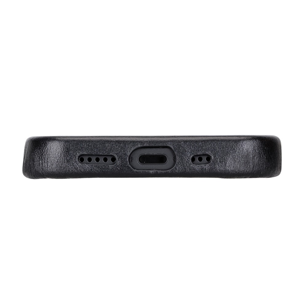 Apple iPhone 13 Mini Uyumlu Deri Arka Kapak ROCK RST1 Siyah