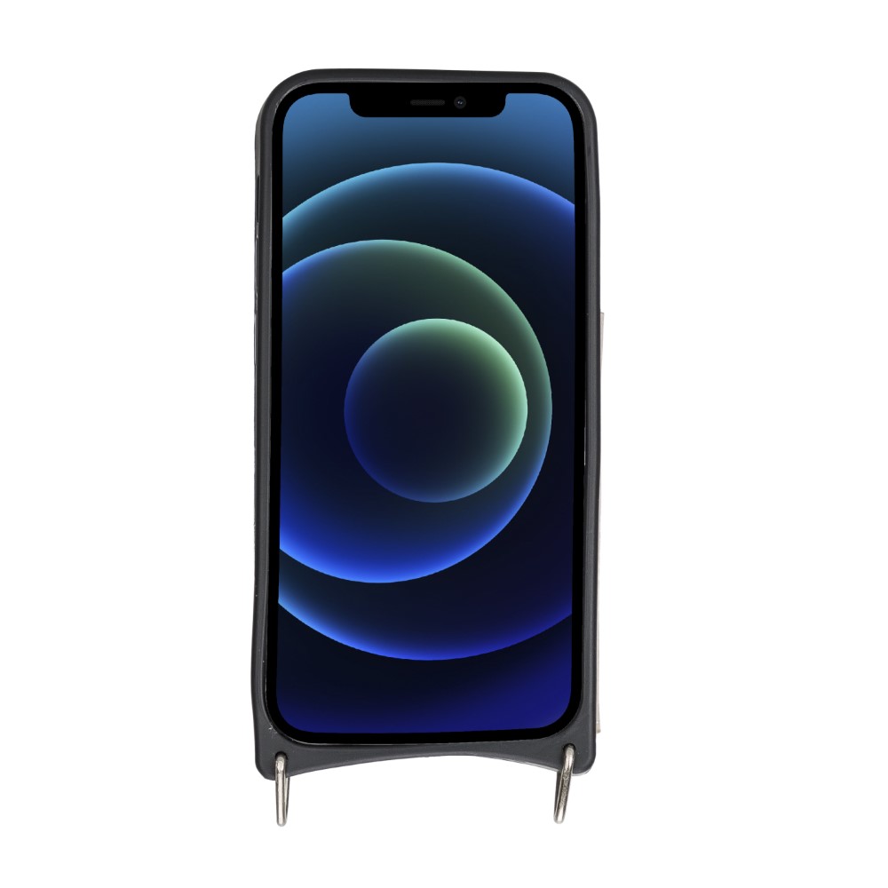 Apple iPhone 12 Mini Uyumlu Deri Askılı Kılıf UFW ERC3 Bej