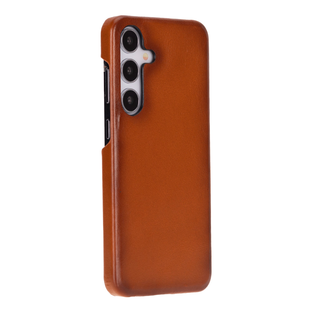 Samsung Galaxy S25 Plus Uyumlu, Hakiki Deri, El Yapımı Arka Kapak, Gölgeli Taba