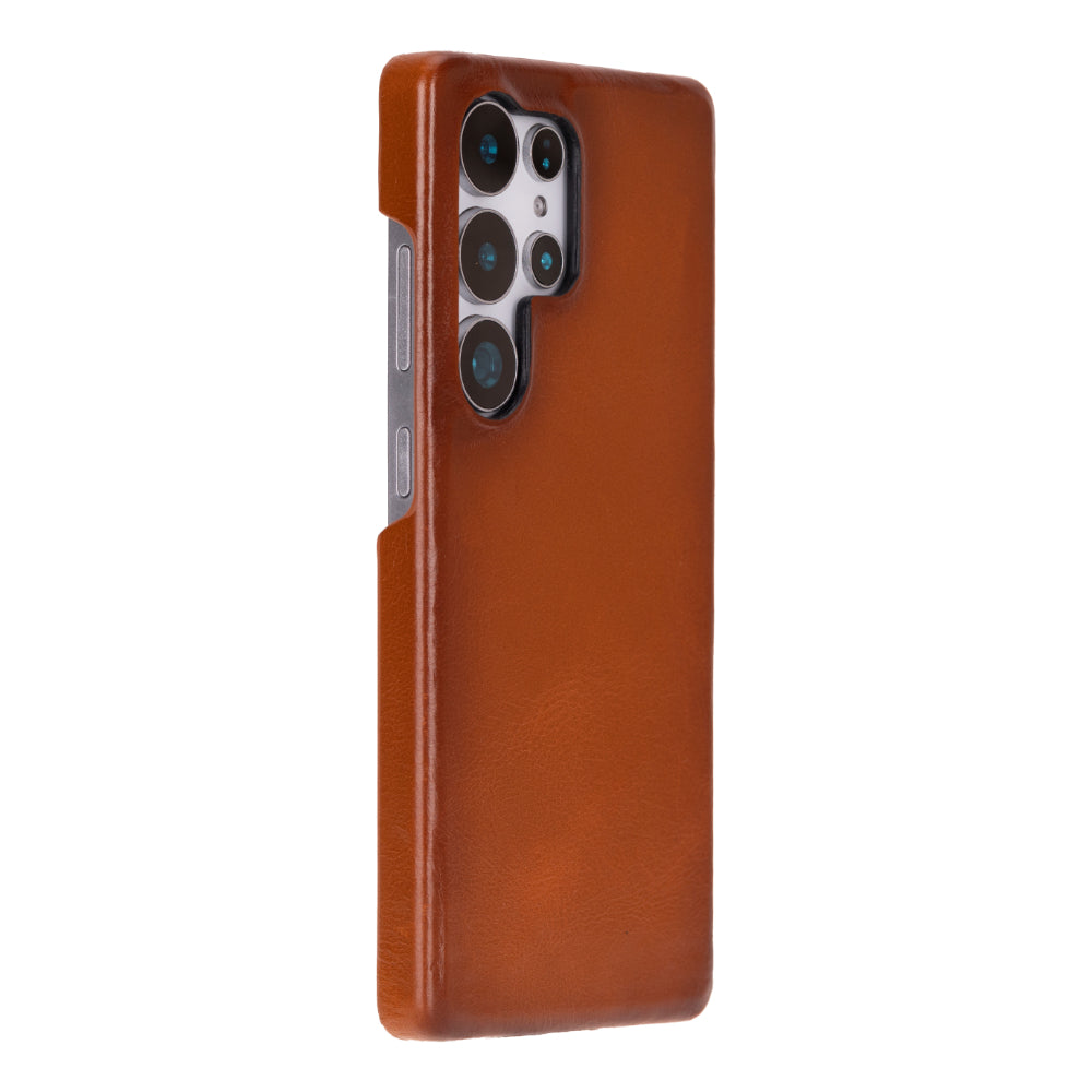 Samsung Galaxy S25 Ultra Uyumlu, Hakiki Deri, El Yapımı Arka Kapak, Gölgeli Taba