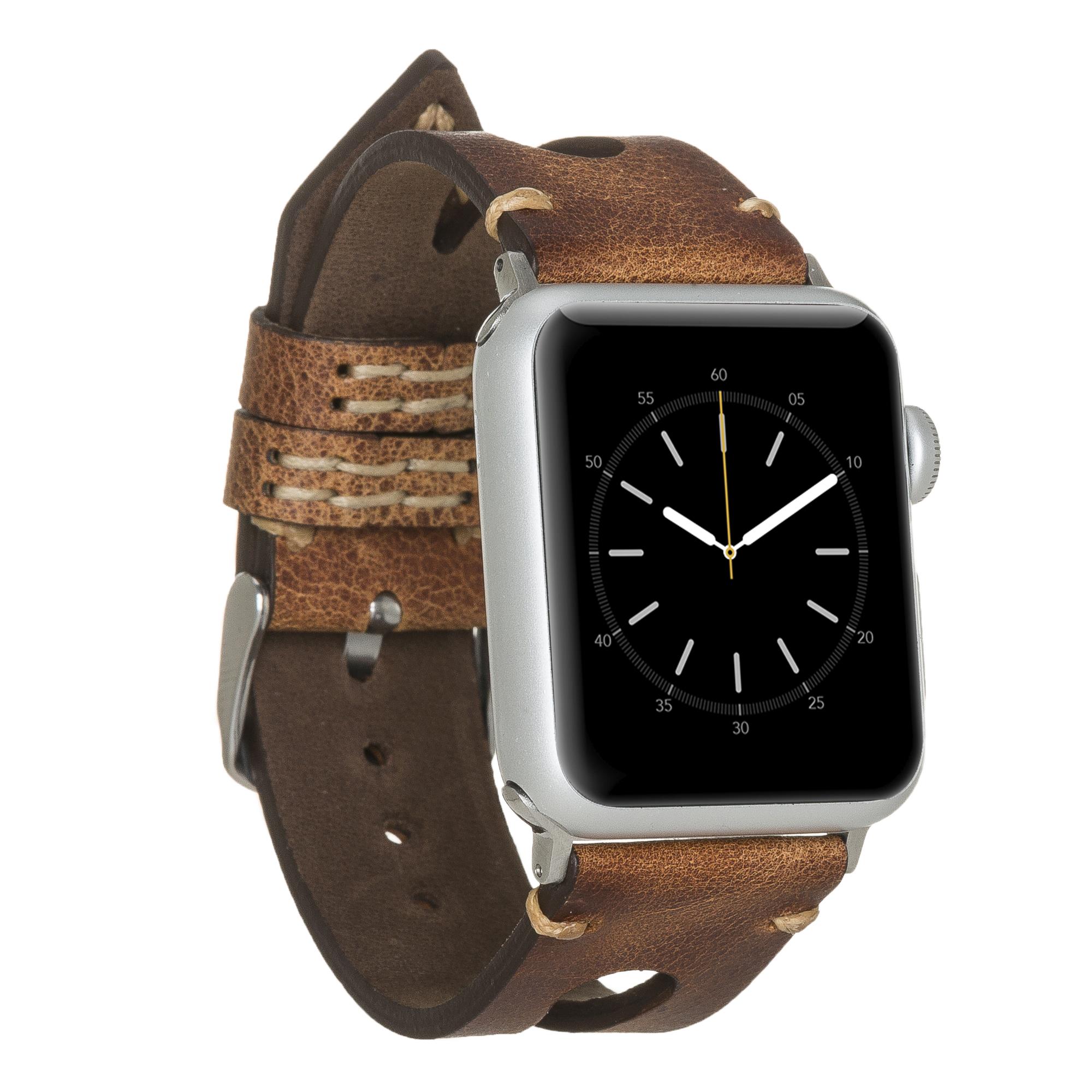 Apple Watch Uyumlu Deri Kordon 38-40-41mm Taba