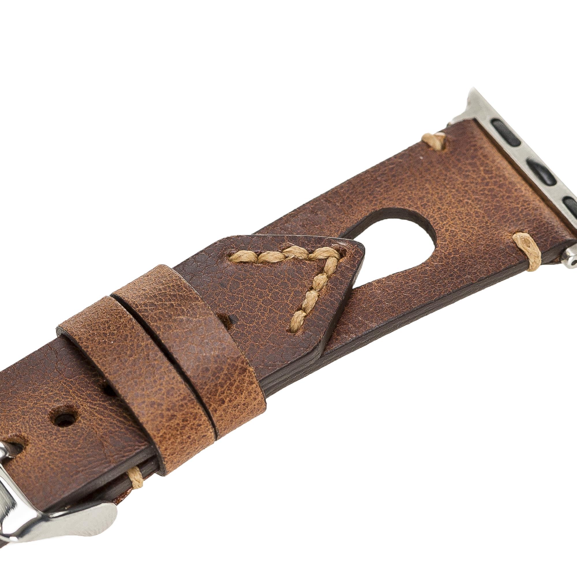 Apple Watch Uyumlu Deri Kordon 38-40-41mm Taba