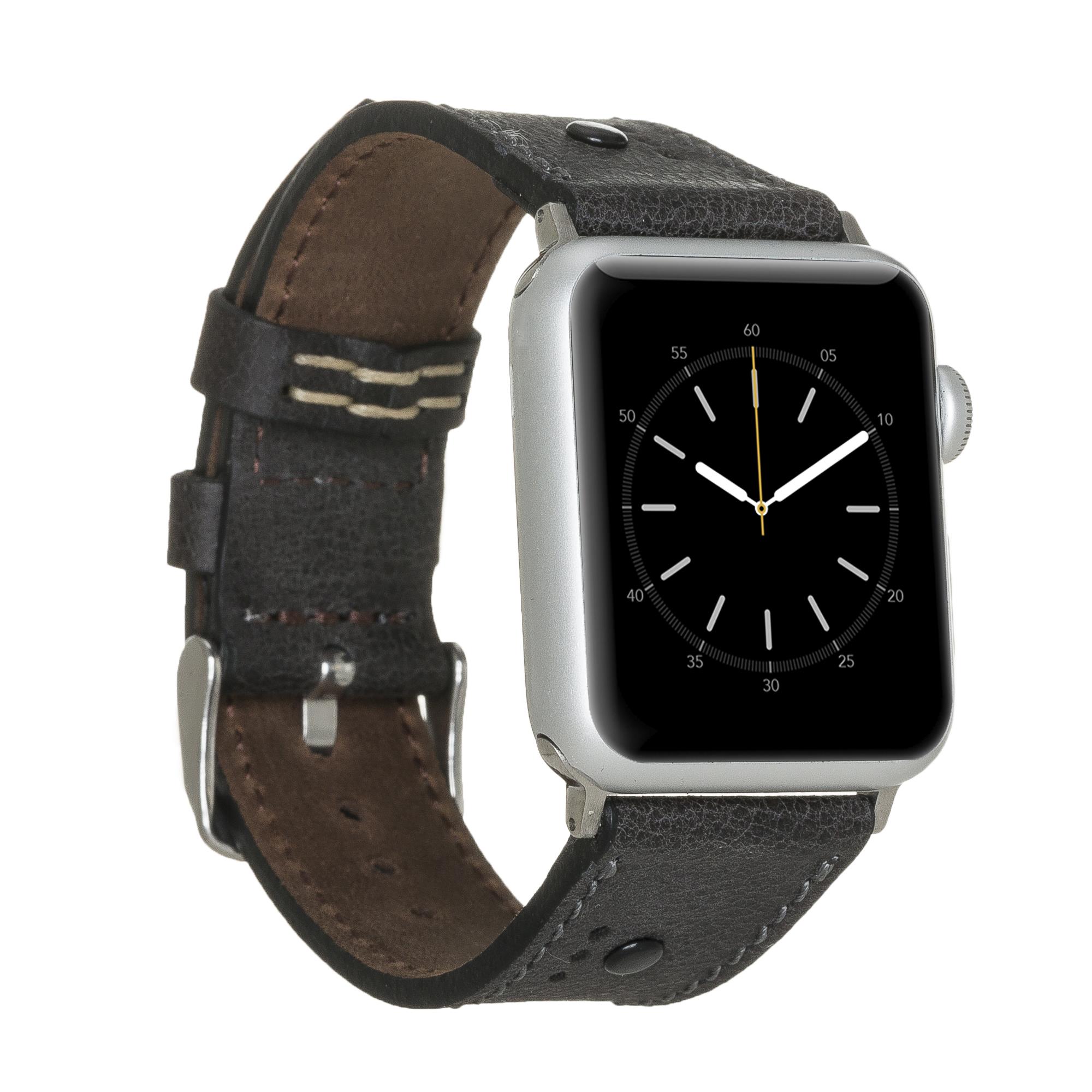 Apple Watch Uyumlu Deri Kordon 38-40-41mm BT TN01 Siyah