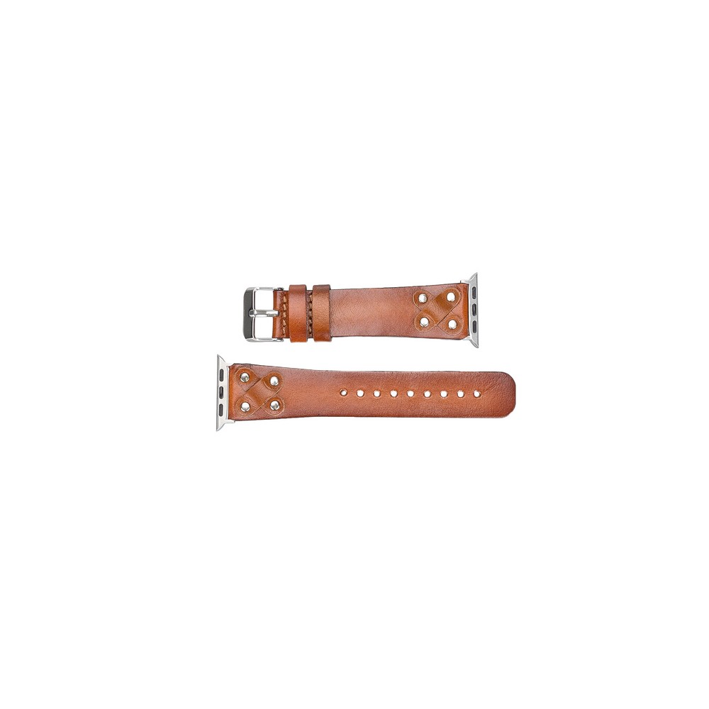 Apple Watch Uyumlu Deri Kordon Cross 42-44-45mm ST RST2E