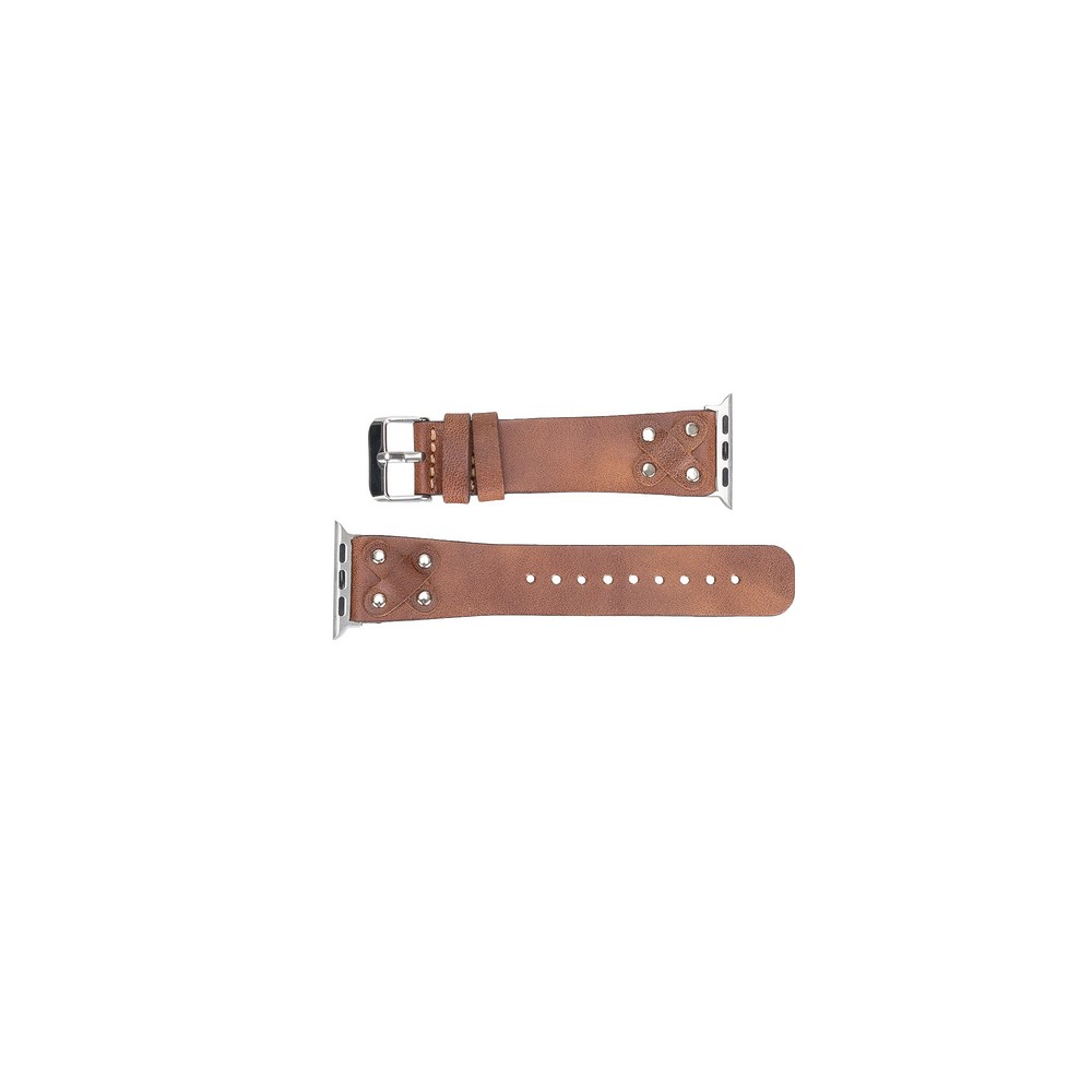 Apple Watch Uyumlu Deri Kordon Cross 42-44-45mm ST TN02