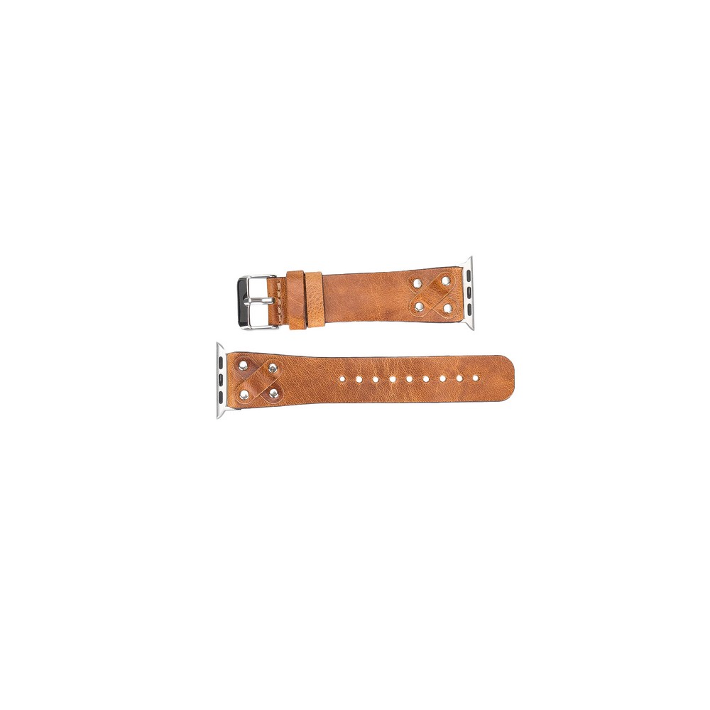 Apple Watch Uyumlu Deri Kordon Cross 42-44-45mm ST V18