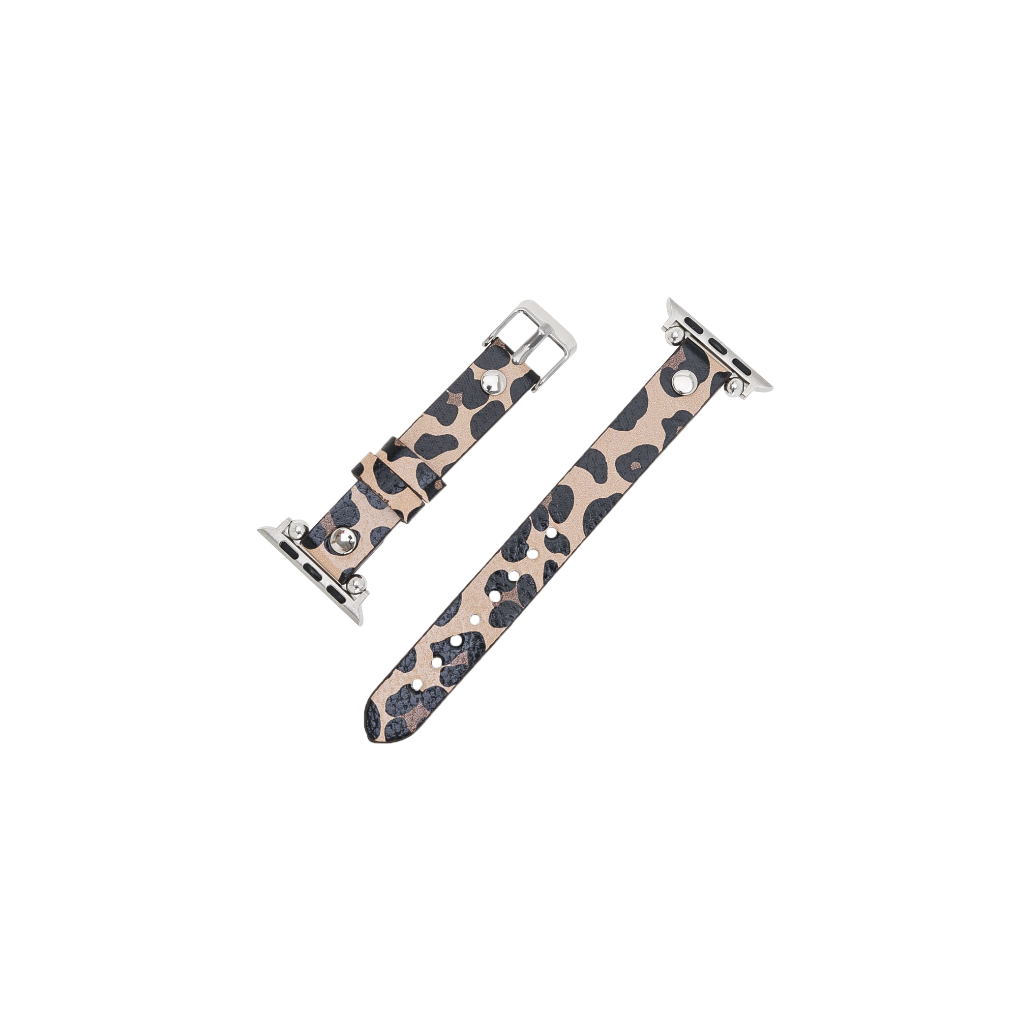 Apple Watch Uyumlu Deri Kordon 42-44-45mm ST Leopar NE