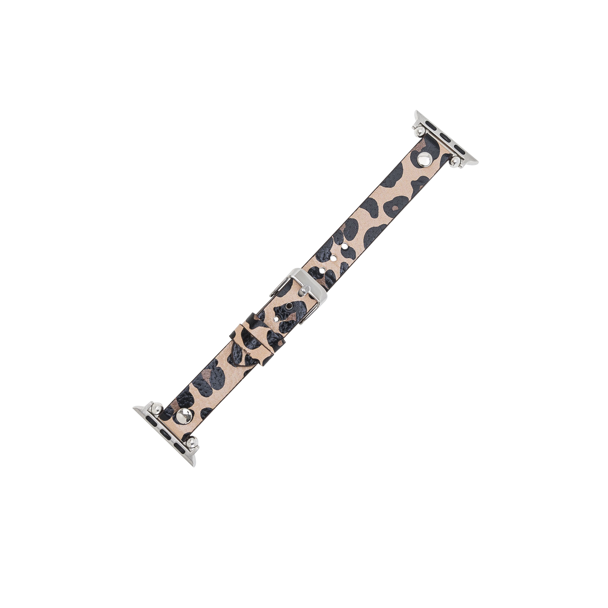 Apple Watch Uyumlu Deri Kordon 42-44-45mm ST Leopar NE