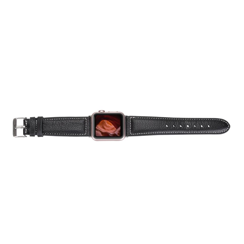 Apple Watch Uyumlu Deri Kordon 42-44-45mm NM1-AS1 Siyah