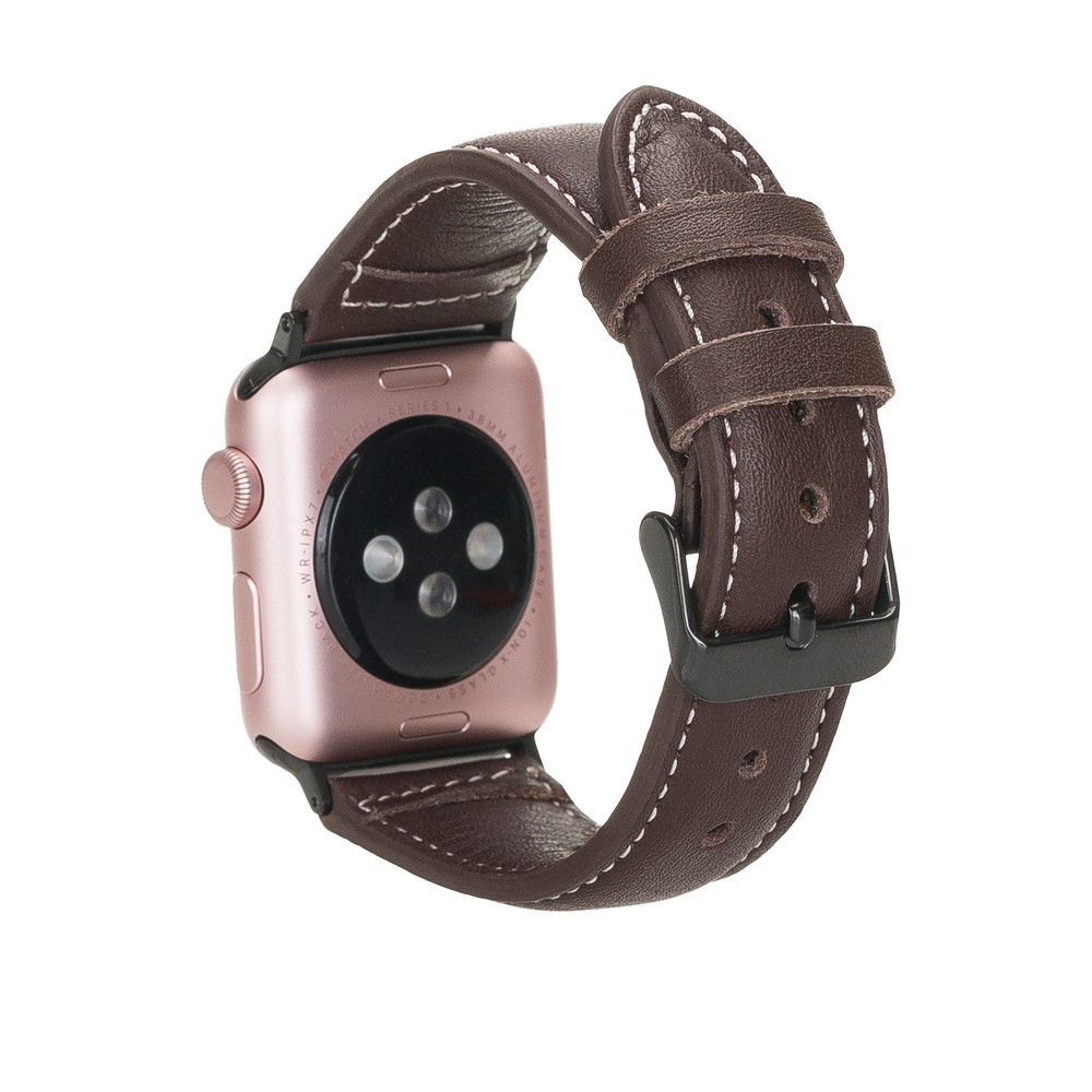 Apple Watch Uyumlu Deri Kordon 42-44-45mm NM1-AS3 Kahve