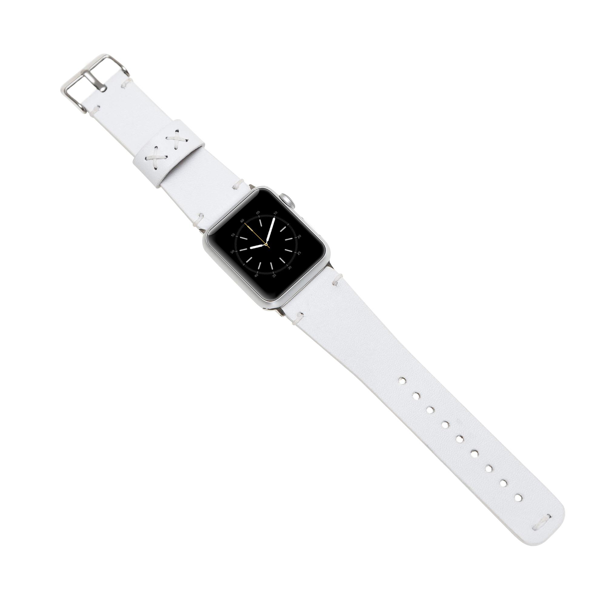 Apple Watch Uyumlu Deri Kordon 38-40-41mm Orfe F3 Beyaz
