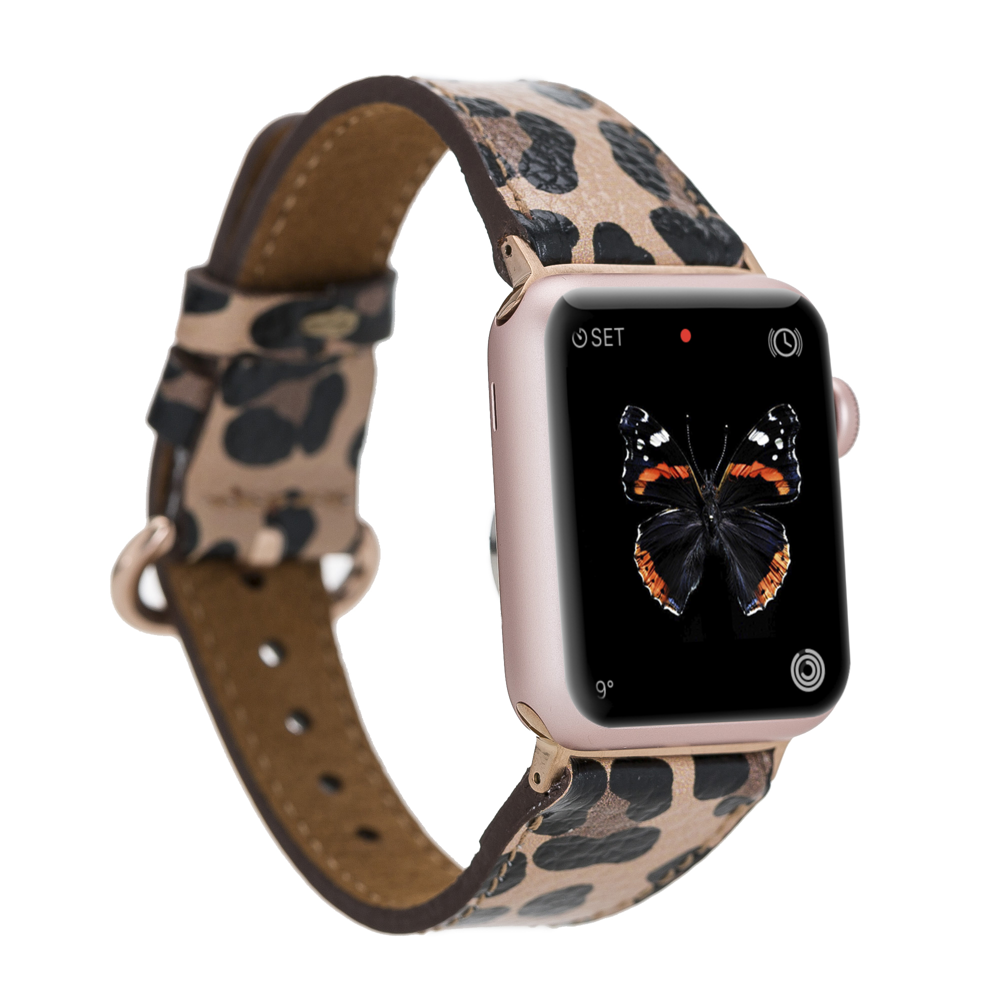 Apple Watch Uyumlu Deri Kordon 38-40-41mm Roma Leopar