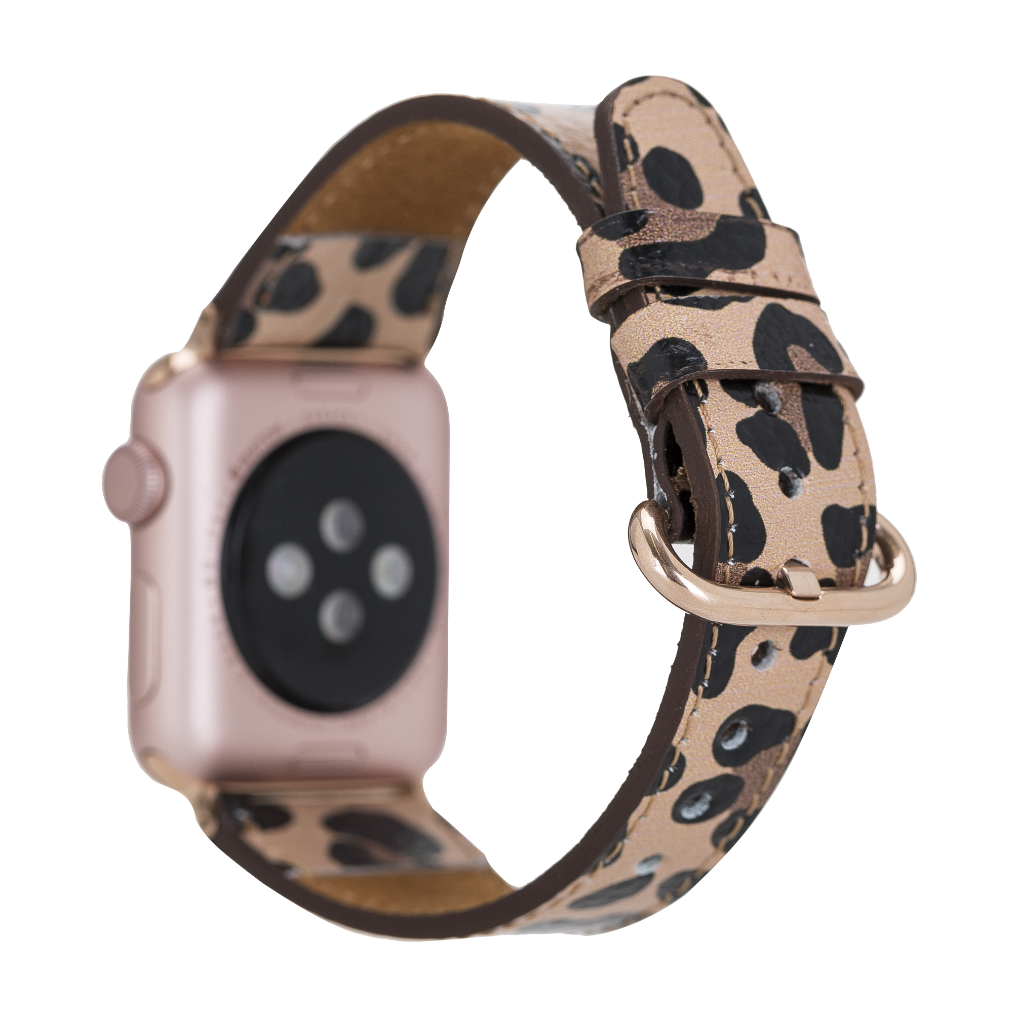 Apple Watch Uyumlu Deri Kordon 38-40-41mm Roma Leopar