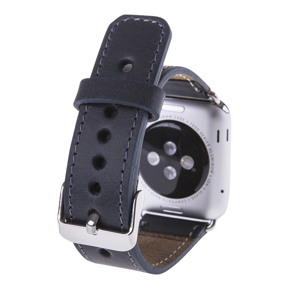 Apple Watch Uyumlu Deri Kordon 42-44-45mm CZ01 Lacivert