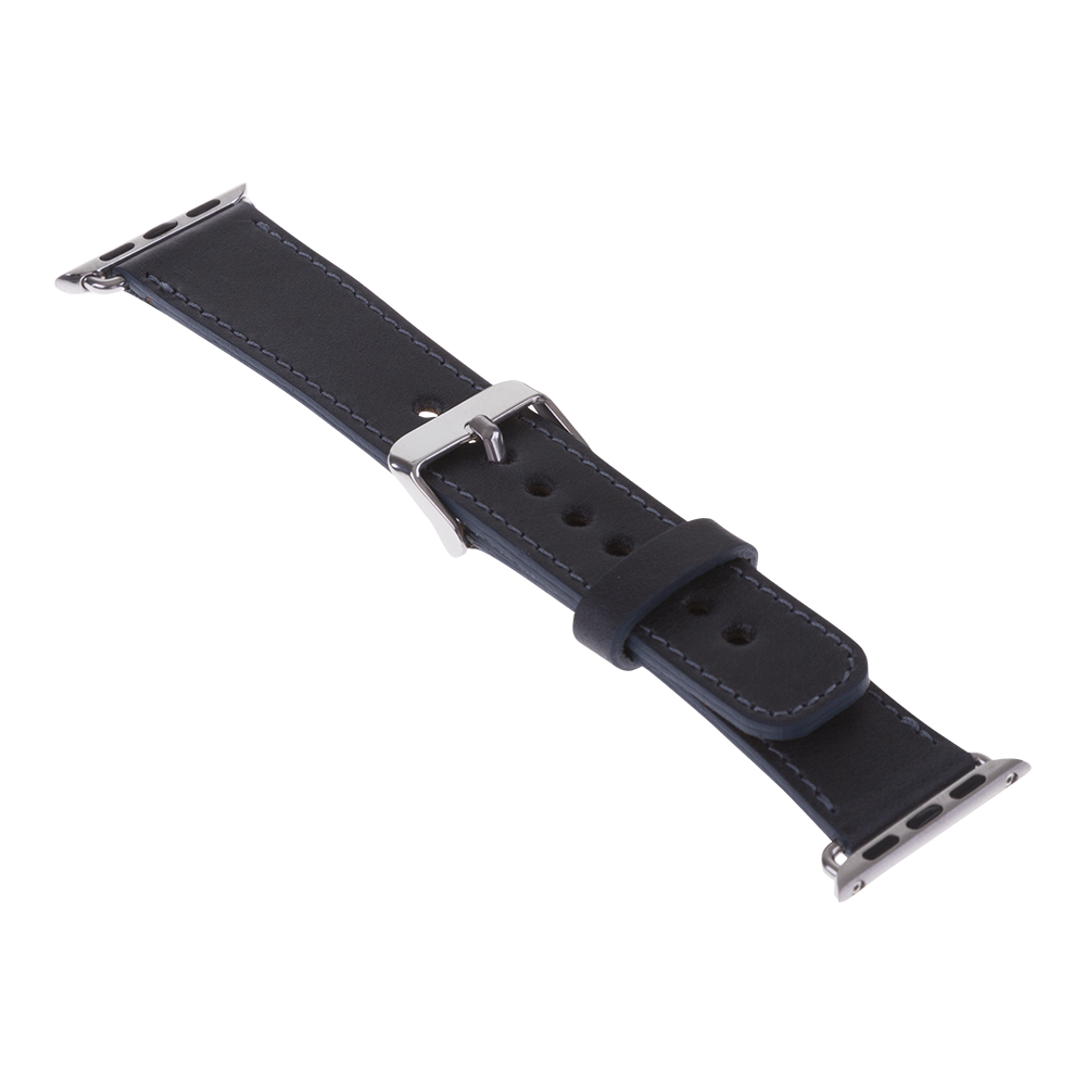 Apple Watch Uyumlu Deri Kordon 42-44-45mm CZ01 Lacivert