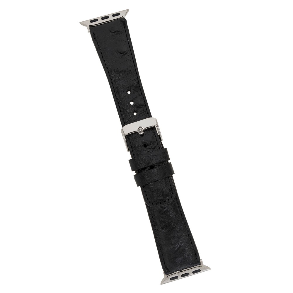Apple Watch Uyumlu Deri Kordon 42-44-45mm DE5 Siyah