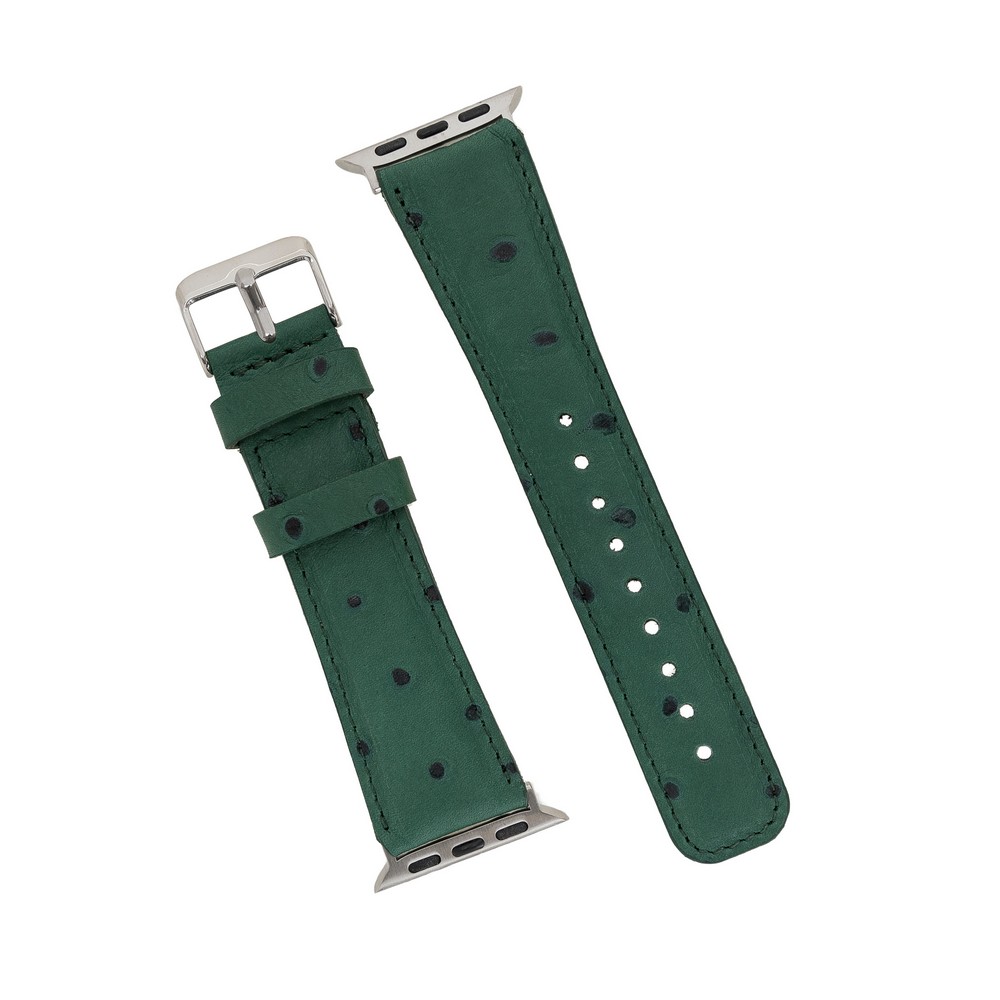 Apple Watch Uyumlu Deri Kordon 42-44-45mm DE6 Yeşil