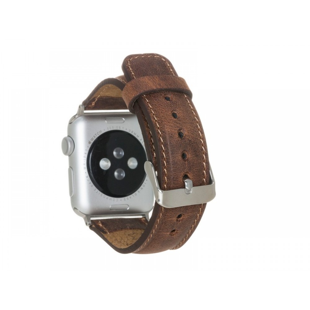 Apple Watch Uyumlu Deri Kordon 38-40-41mm G2 Kahverengi