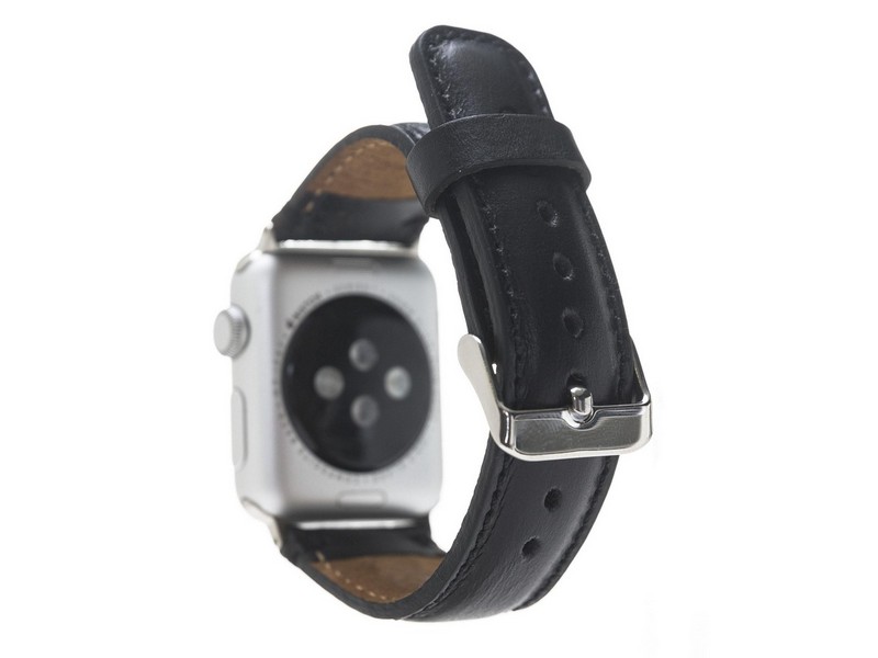 Apple Watch Uyumlu Deri Kordon 42-44-45mm RST1 Siyah