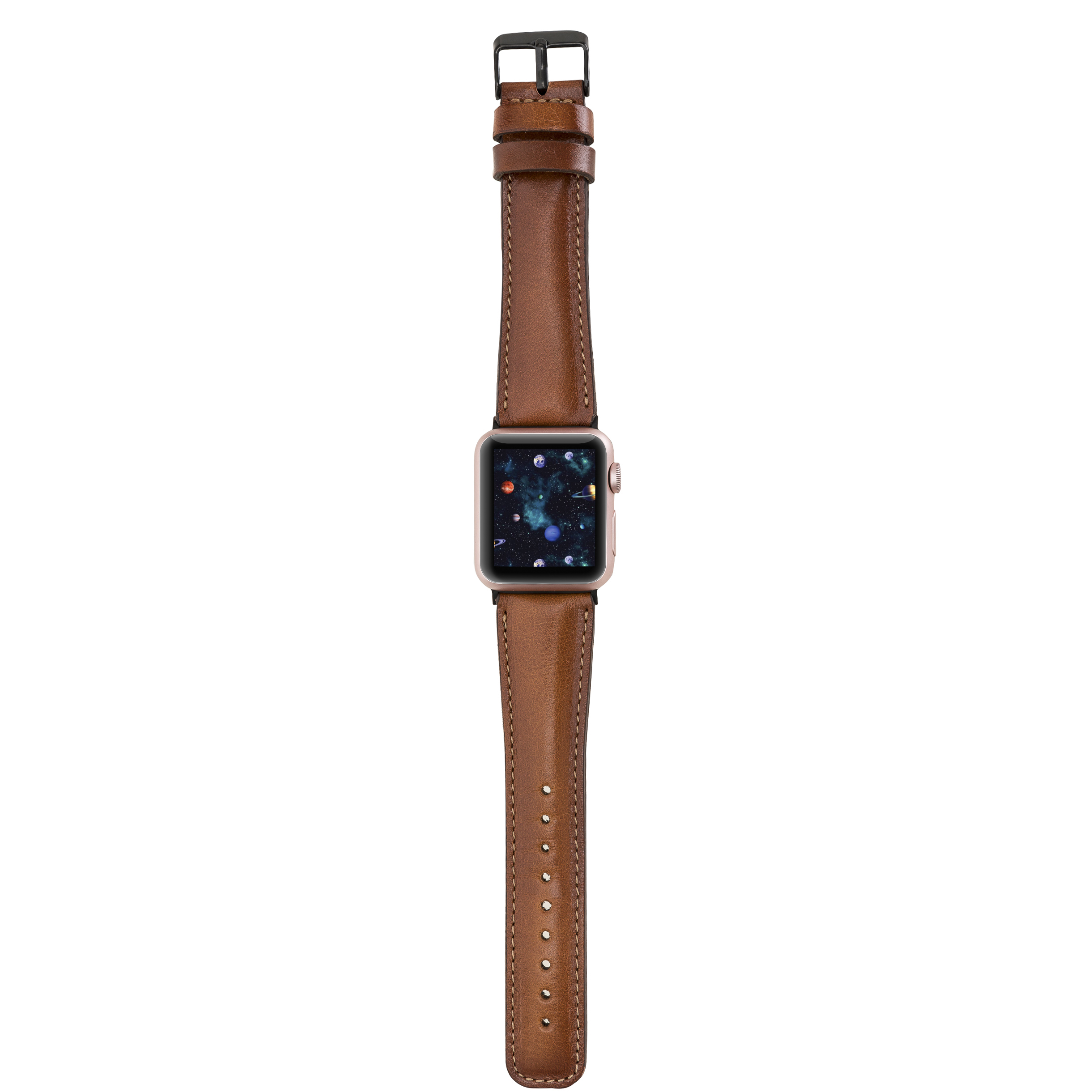 Apple Watch Uyumlu Deri Kordon 38-40-41mm RTST2EF Taba