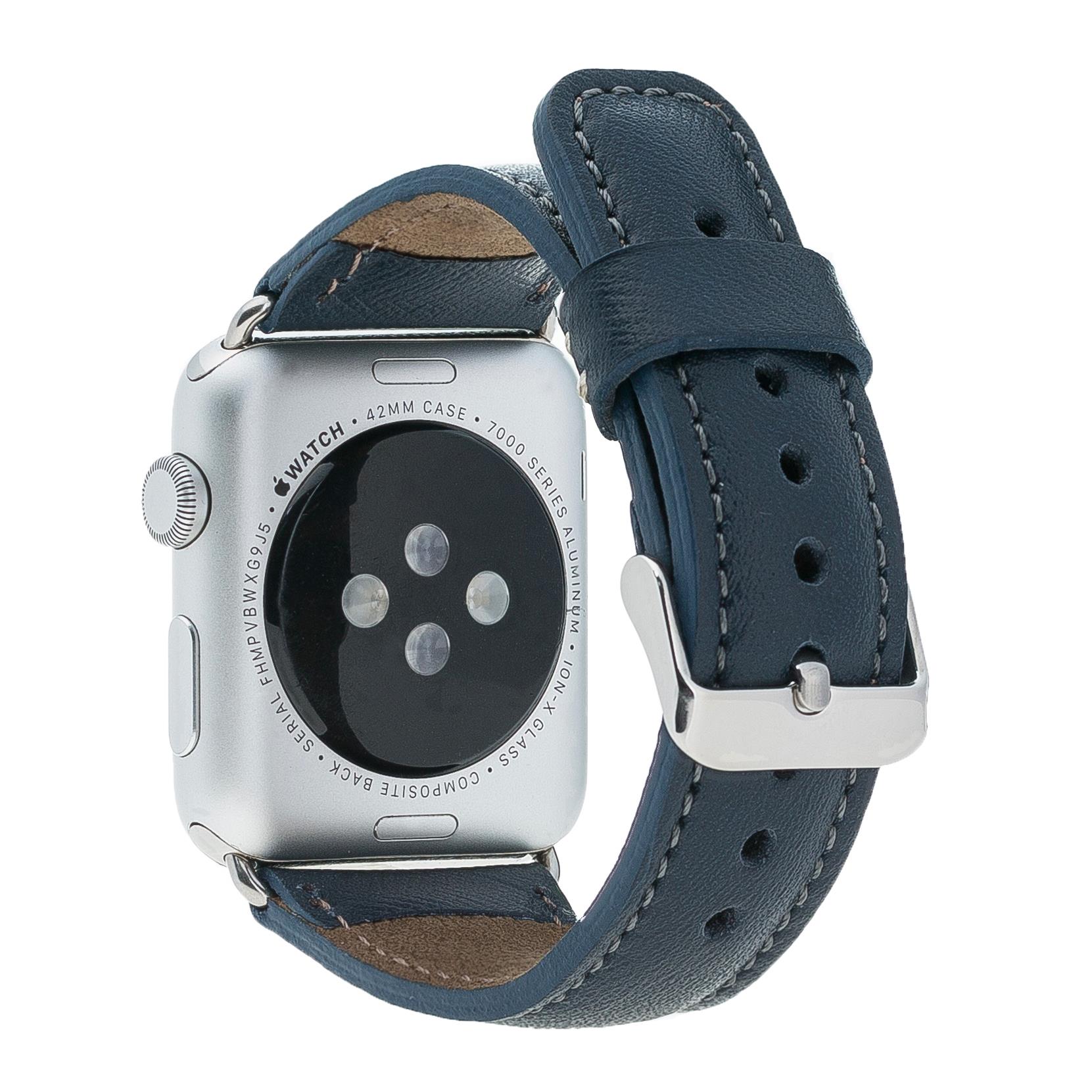 Apple Watch Uyumlu Deri Kordon 38-40-41mm SNB Lacivert