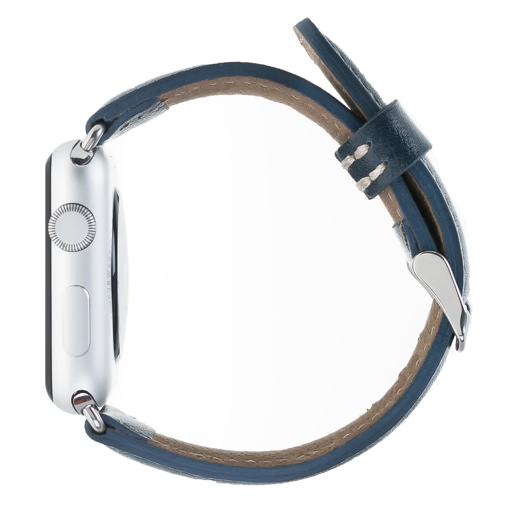 Apple Watch Uyumlu Deri Kordon 38-40-41mm SNB Lacivert
