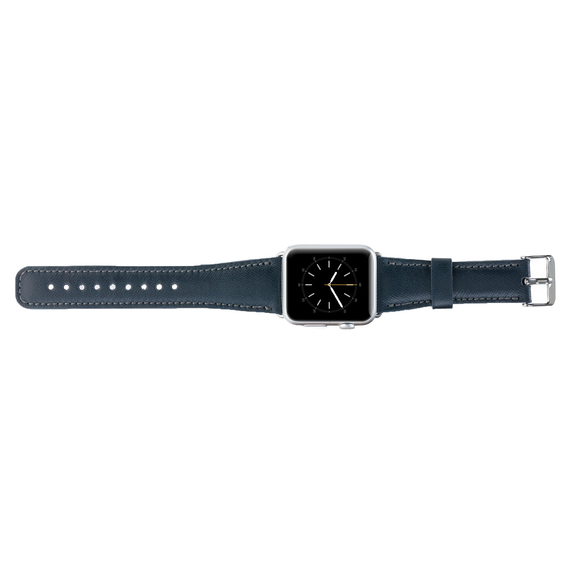 Apple Watch Uyumlu Deri Kordon 38-40-41mm SNB Lacivert