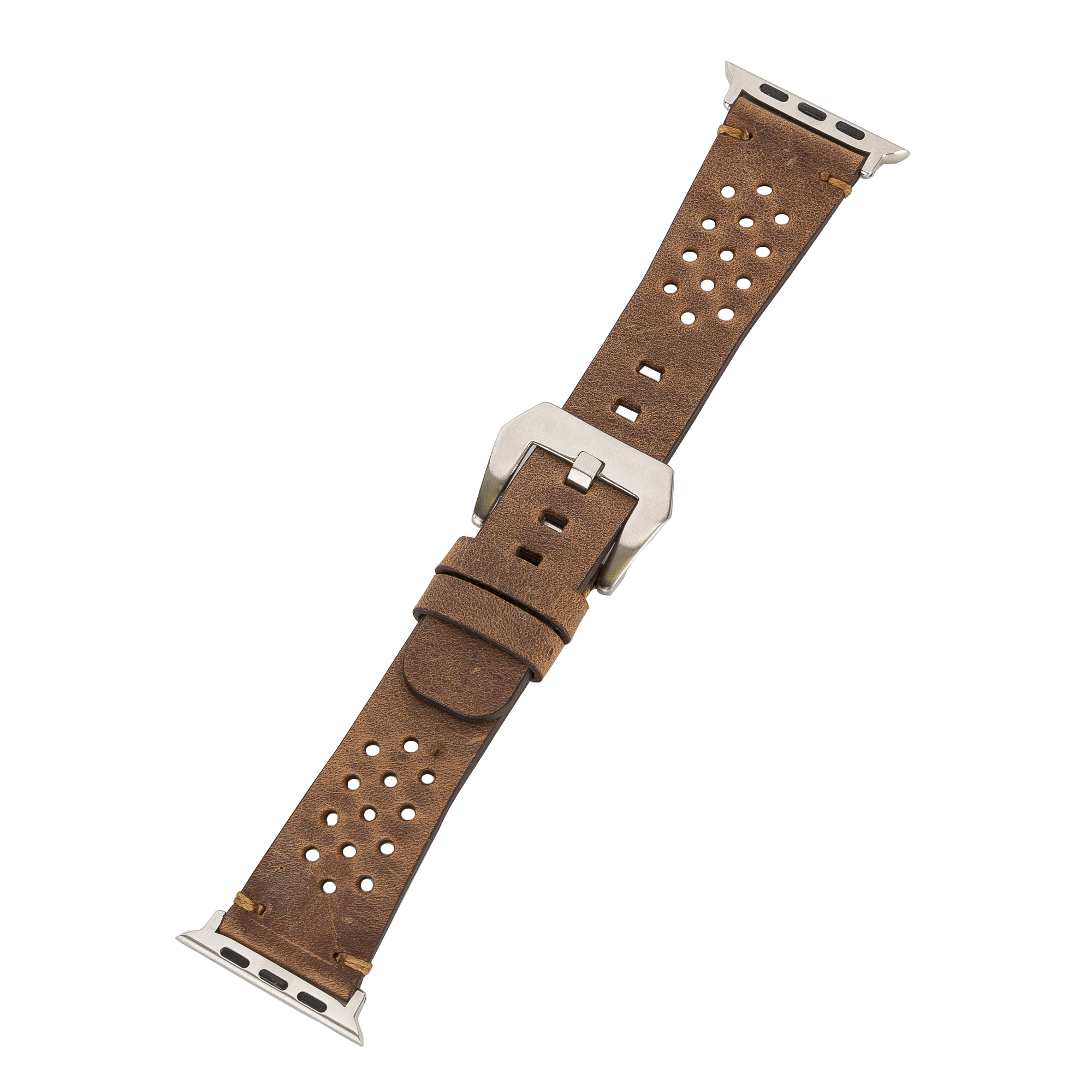 Apple Watch Uyumlu Deri Kordon Vigo 42-44-45mm G2 Kahve