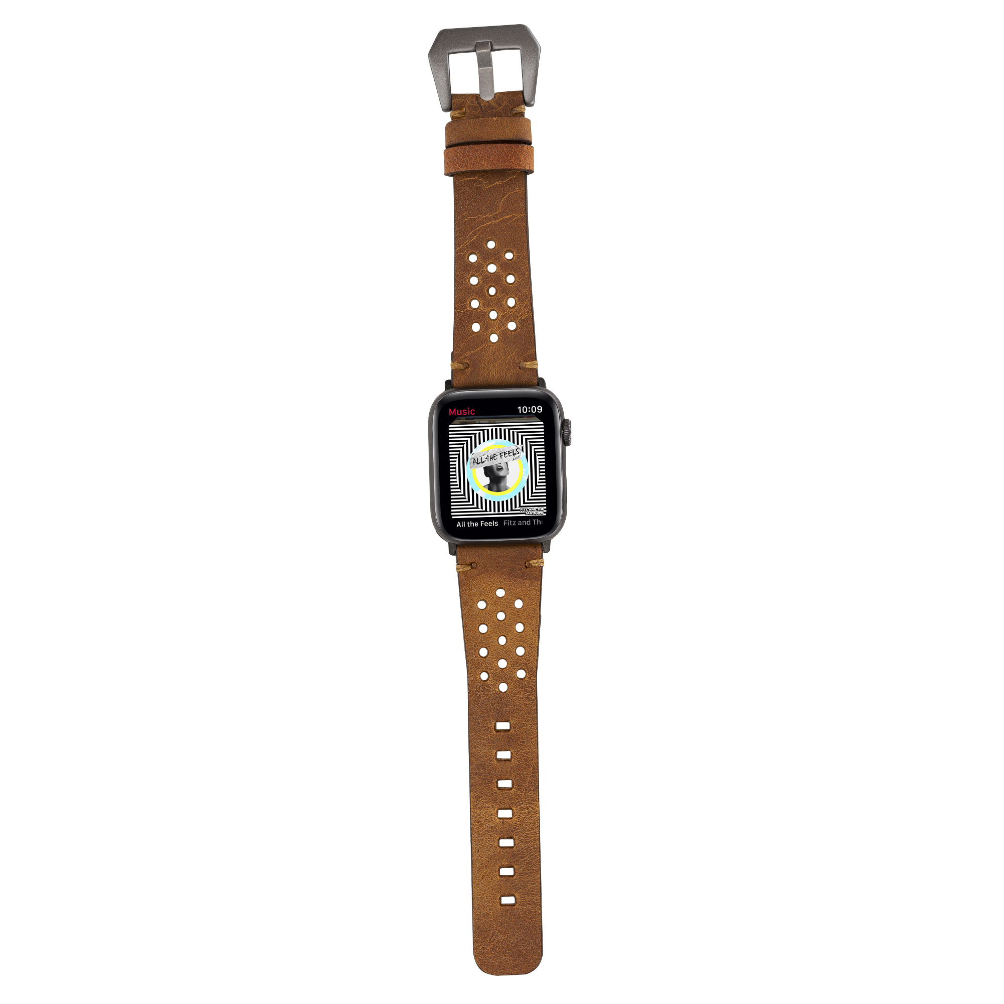 Apple Watch Uyumlu Deri Kordon Vigo 42-44-45mm G19 Taba