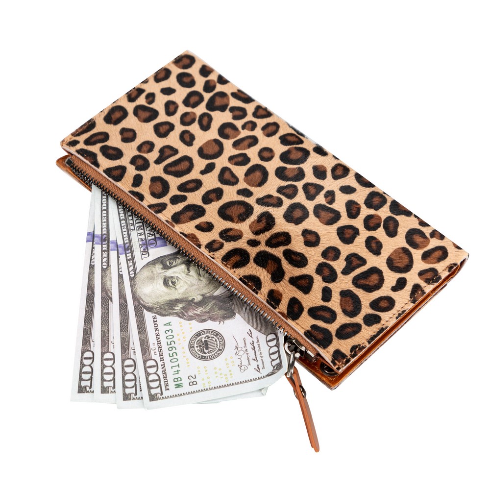 Lozan Strap 6.5 inch Uyumlu Deri Kartlıklı Kılıf LEO1 Leopar