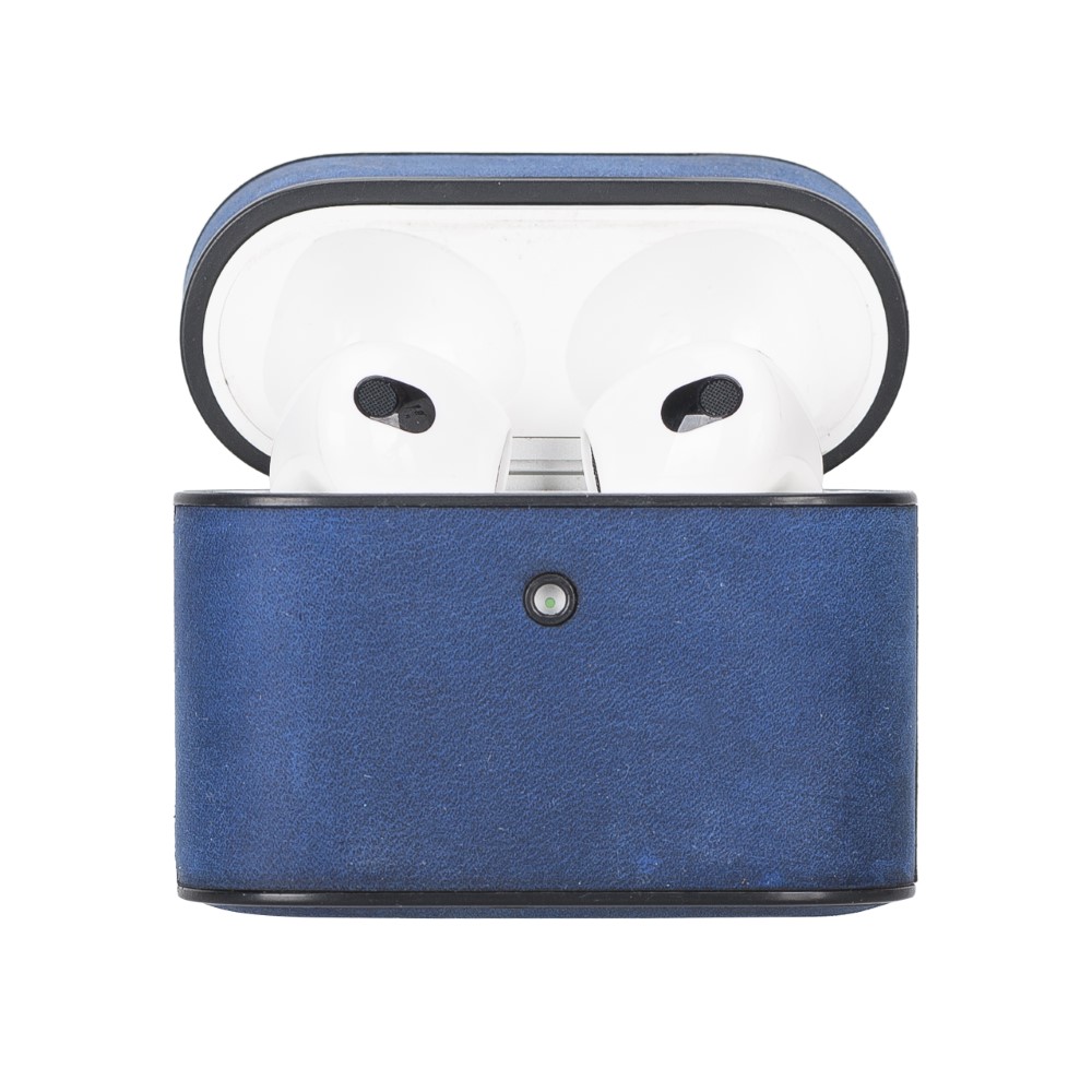 Casquet Apple AirPods 3.nesil Uyumlu Deri Kılıf G21 Mavi