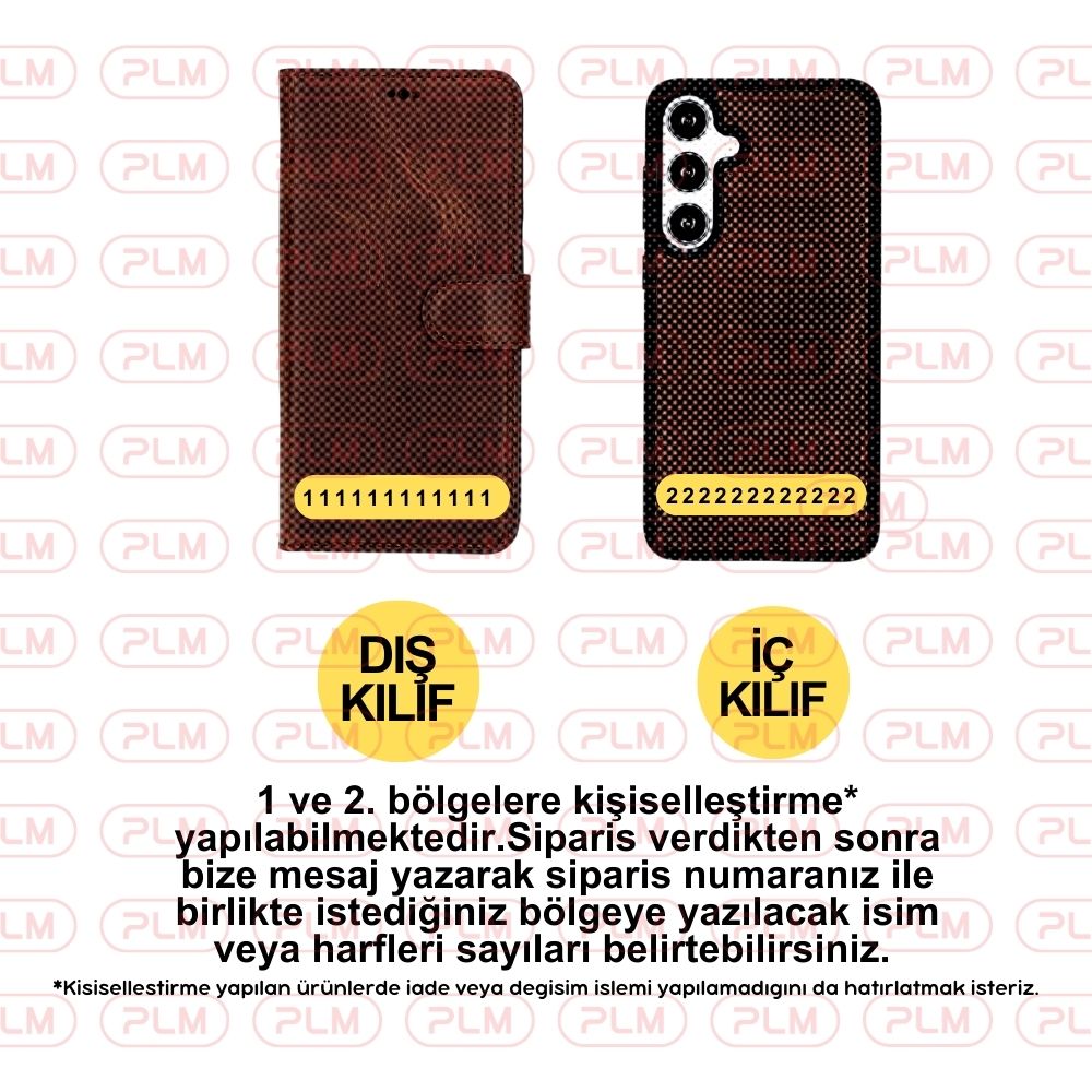 Samsung Galaxy S25 Ultra uyumlu, Hakiki Deri, El Yapımı, Cüzdanlı Kılıf, Karamel