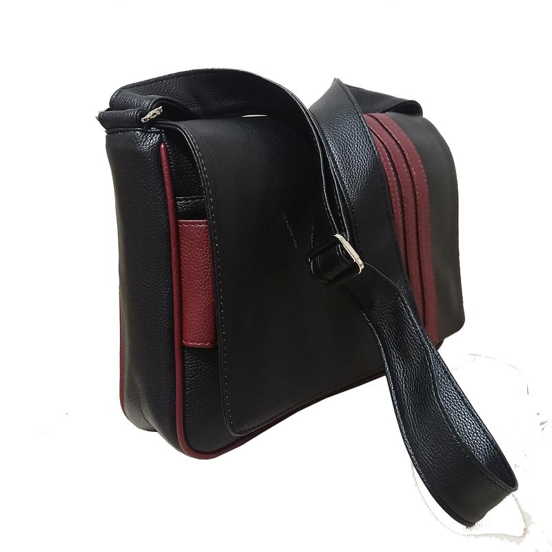 KALİTELİ SUNİ DERİ UNİSEX ASKILI OMUZ ÇANTASI EVRAK ÇANTASI POSTACI ÇANTASI 35X25X8 SİYAH