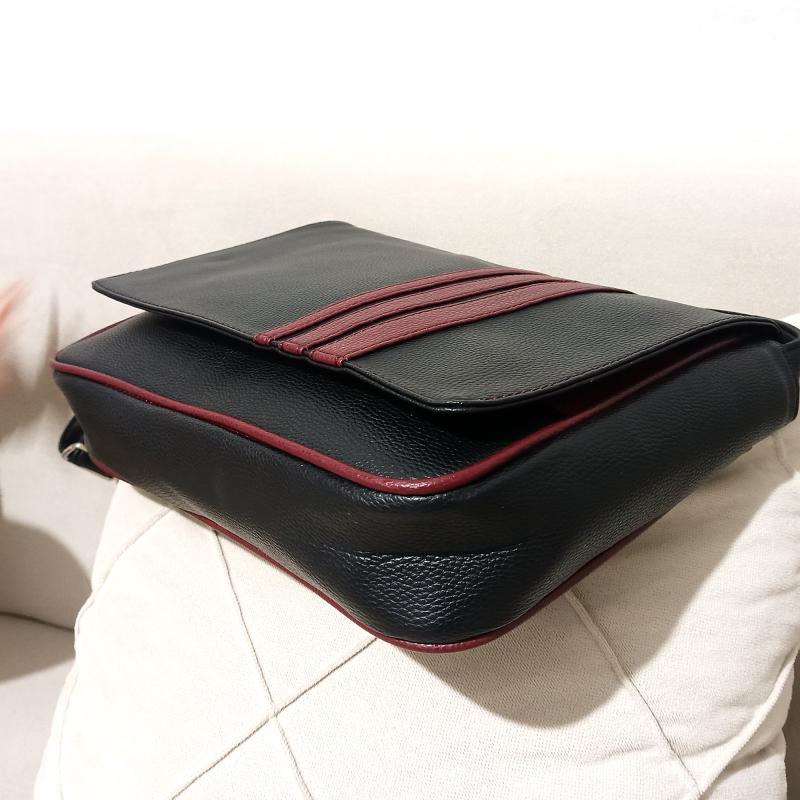 KALİTELİ SUNİ DERİ UNİSEX ASKILI OMUZ ÇANTASI EVRAK ÇANTASI POSTACI ÇANTASI 35X25X8 SİYAH