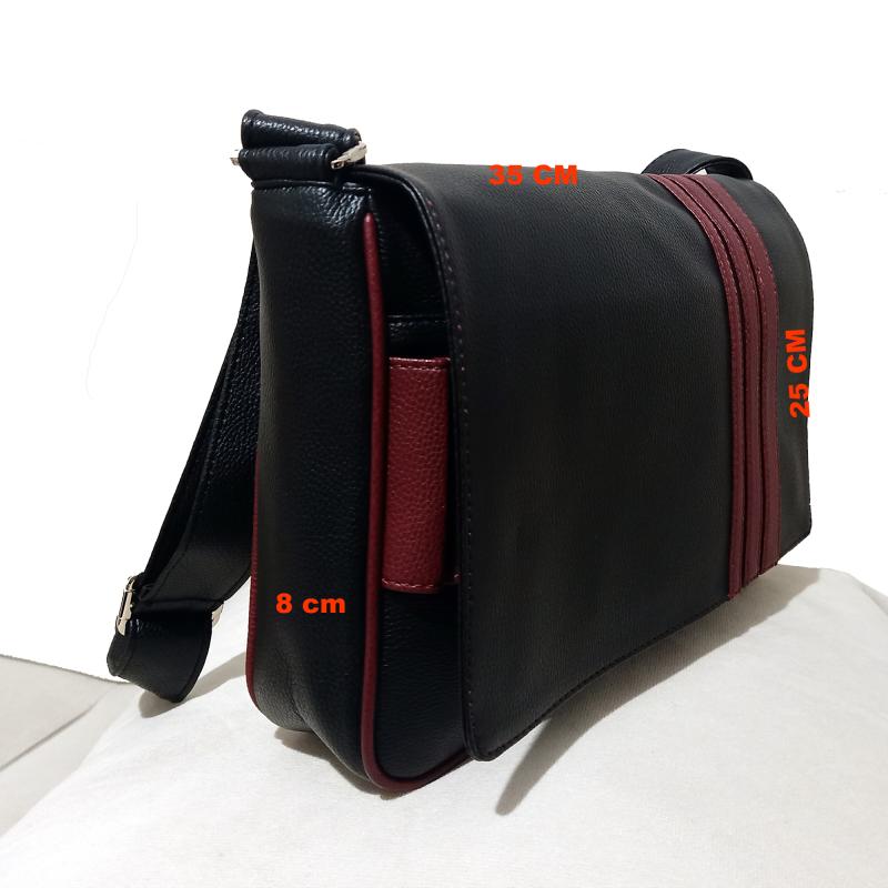 KALİTELİ SUNİ DERİ UNİSEX ASKILI OMUZ ÇANTASI EVRAK ÇANTASI POSTACI ÇANTASI 35X25X8 SİYAH