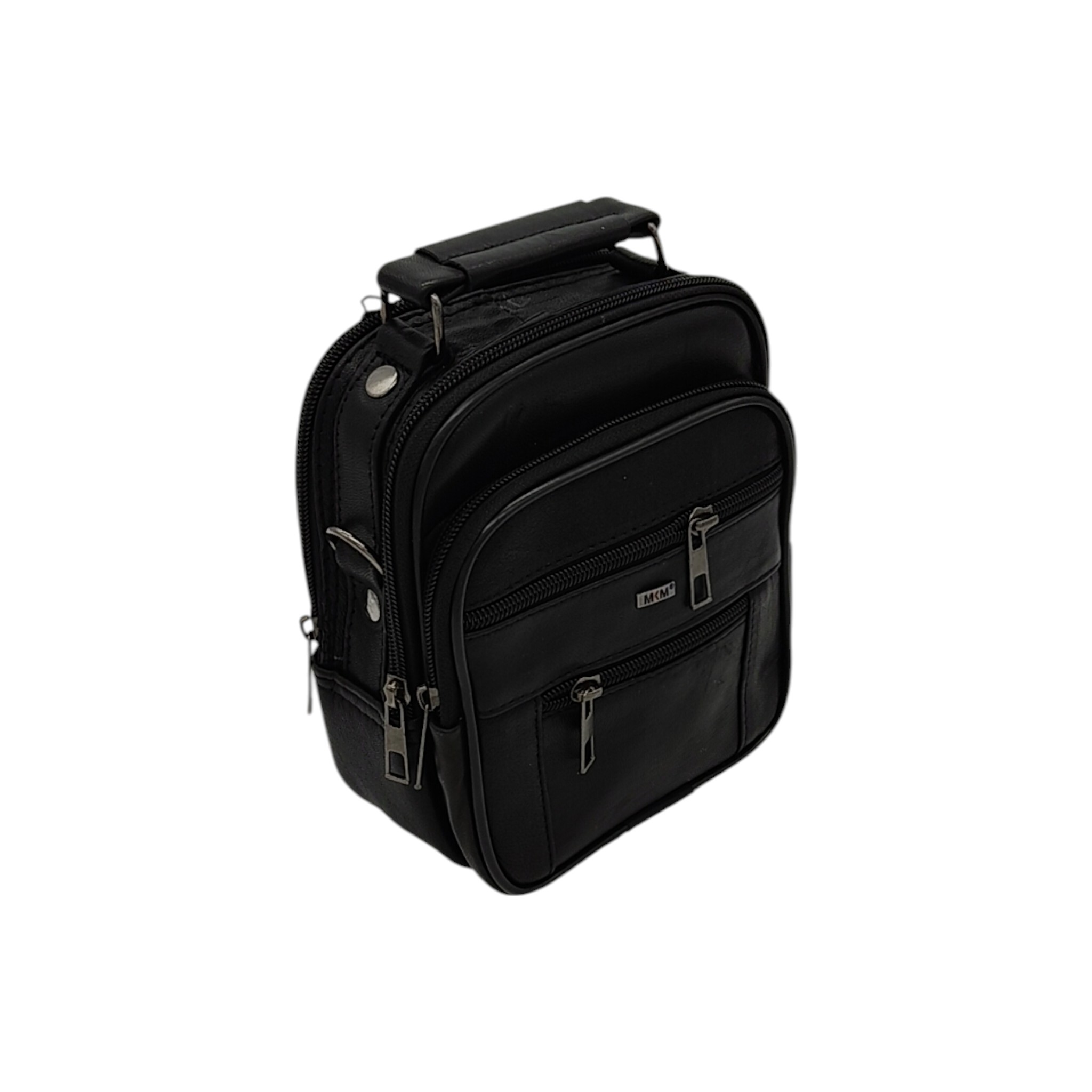 Gerçek Deri Askılı Dikey Model Erkek El Çantası 19X15X8 CM Siyah