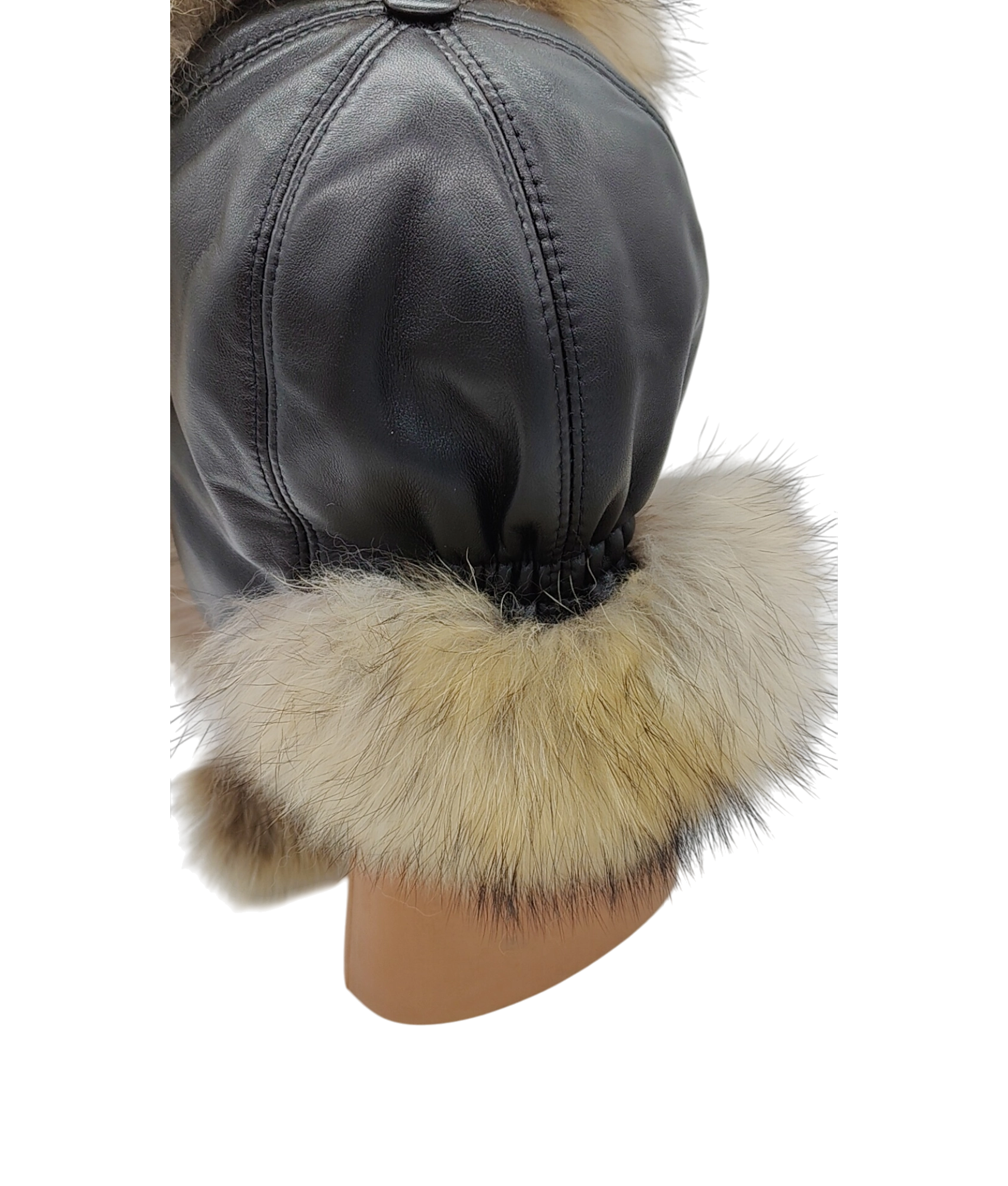 Gerçek Deri Kuyruklu Deri Börk Ushanka Şapka Kışa Meydan Oku