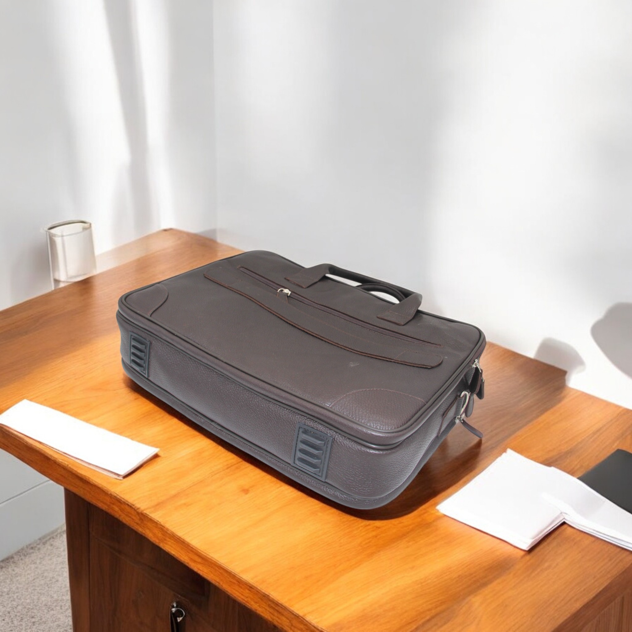Gerçek Deri Evrak Çantası, Laptop Çantası İş Çantası Üst Kalite Çanta 30x41x11 cm