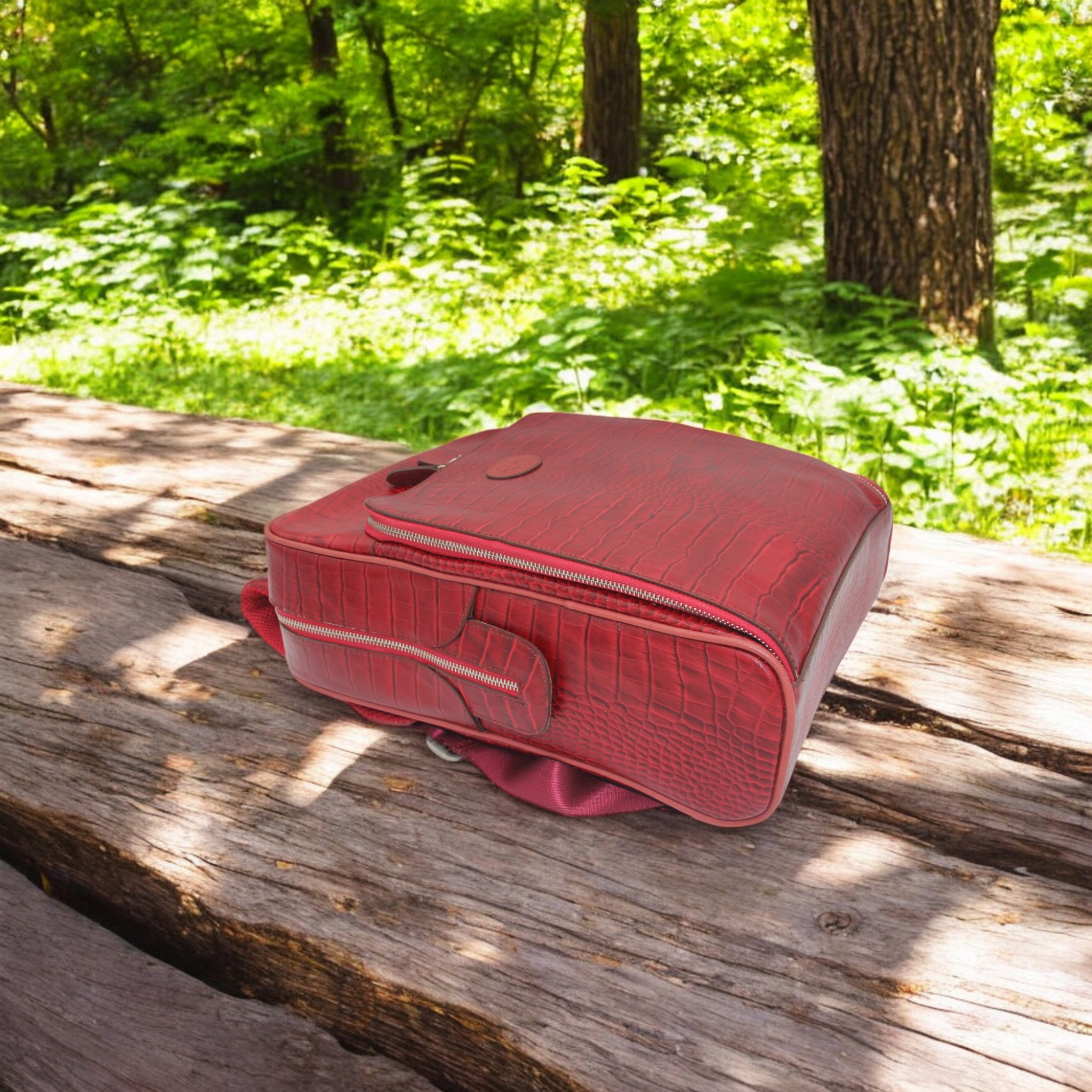 Alpe Gerçek Deri Askılı Sırt Çantası Seyahat Çantası 37x32x12 cm