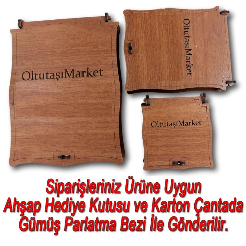 Oltu Okyanus Sedef Markazit Taşlı Bayan Gümüş Kolye