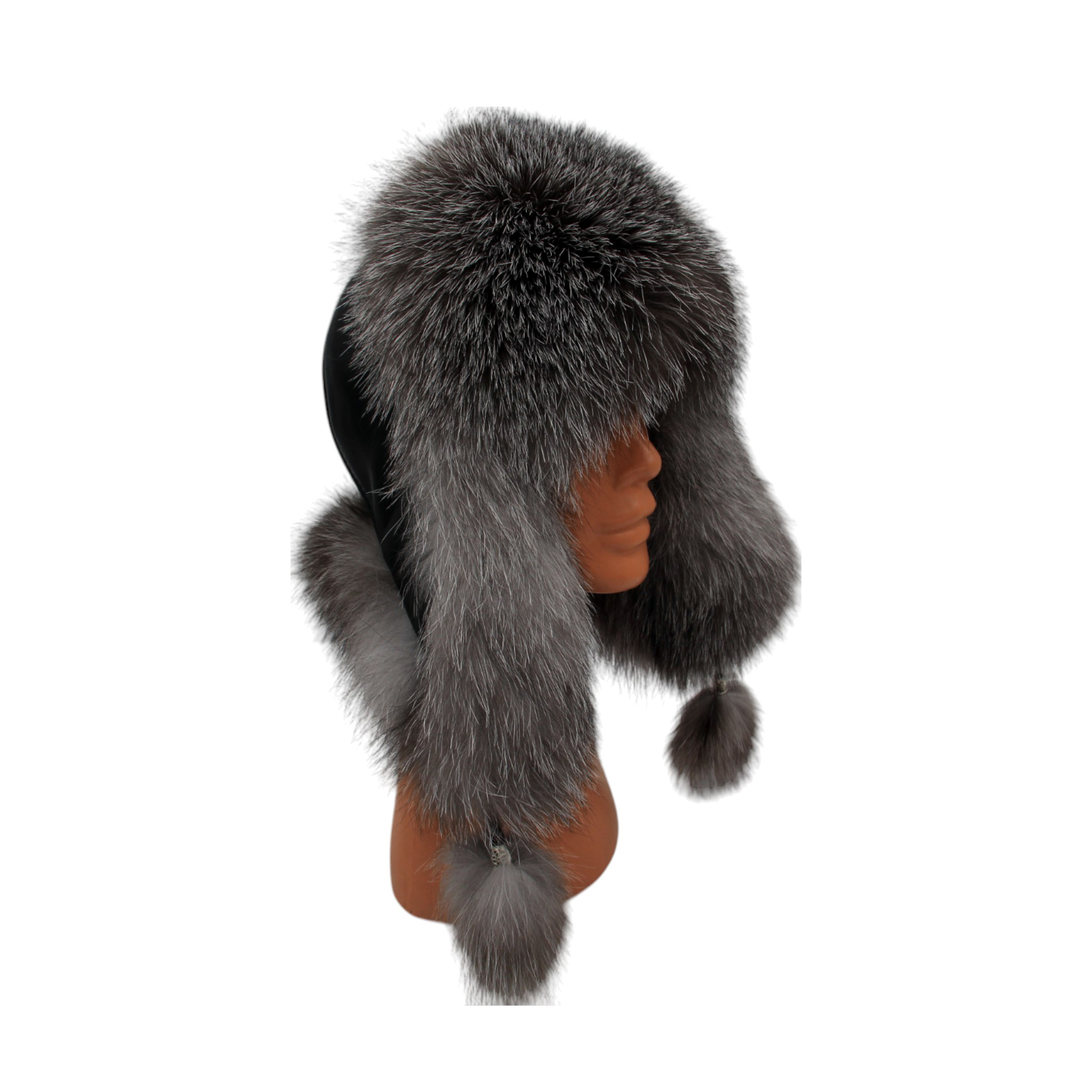 Hakiki Deri Gerçek Kürklü Ushanka Şapka Erkek Kadın Şapka Bere Boz