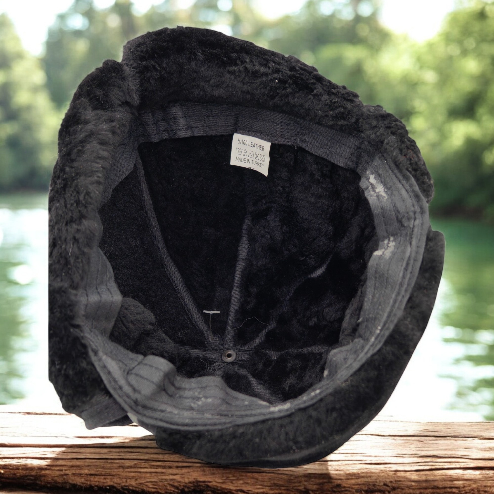Gerçek Deri Kışlık pilot Şapka Hakiki Deri İçi Kürklü Outdoor Şapka