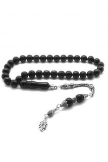 925 Ayar Gümüş Püsküllü Hakiki Erzurum Oltu Taşı Tesbih