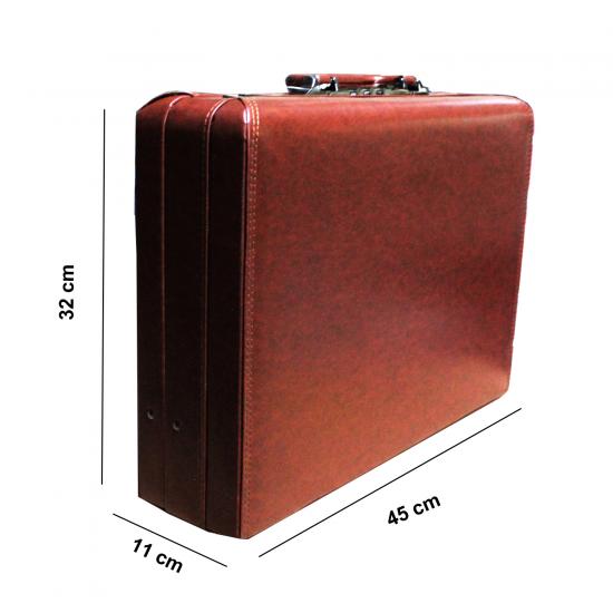 Şifreli  Lüx Evrak Bond Çantası Suni Deri Siyah 33x10x44