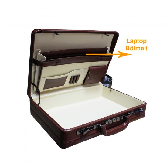 Şifreli  Lüx Evrak Bond Çantası Suni Deri Siyah 33x10x44